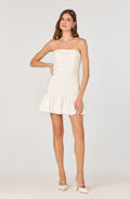 Strapless Ruched Mini Dress