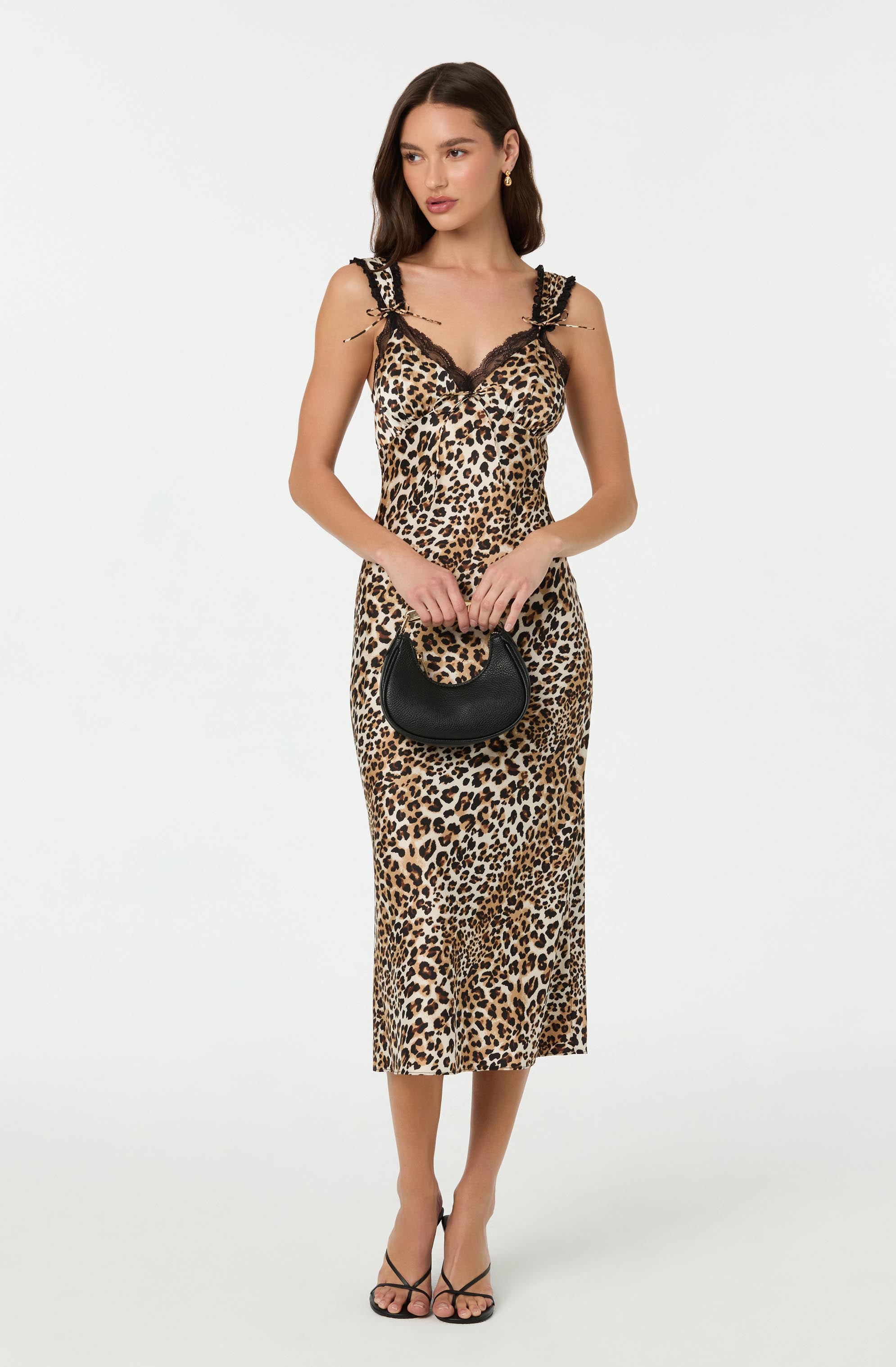 Lace Trim Midi Slip Dress