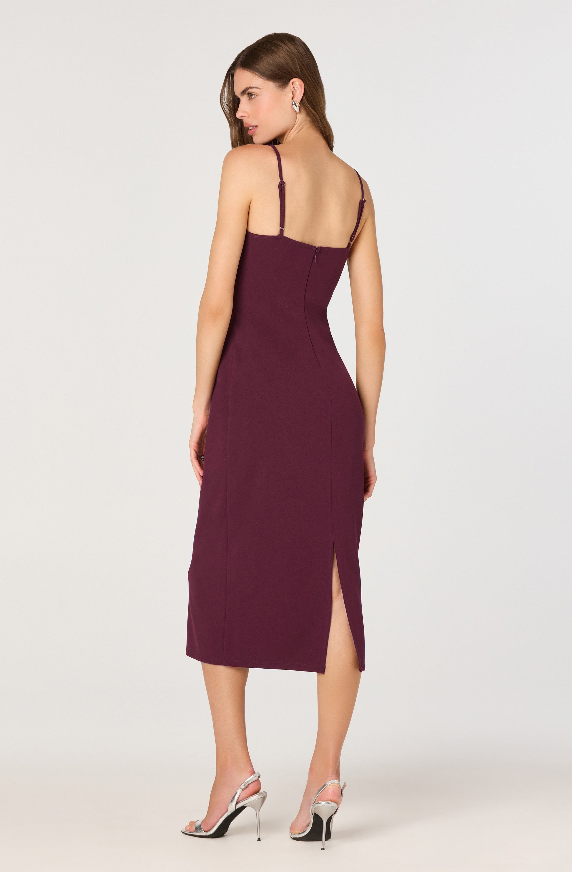 Bow Strap Bustier Midi Dress