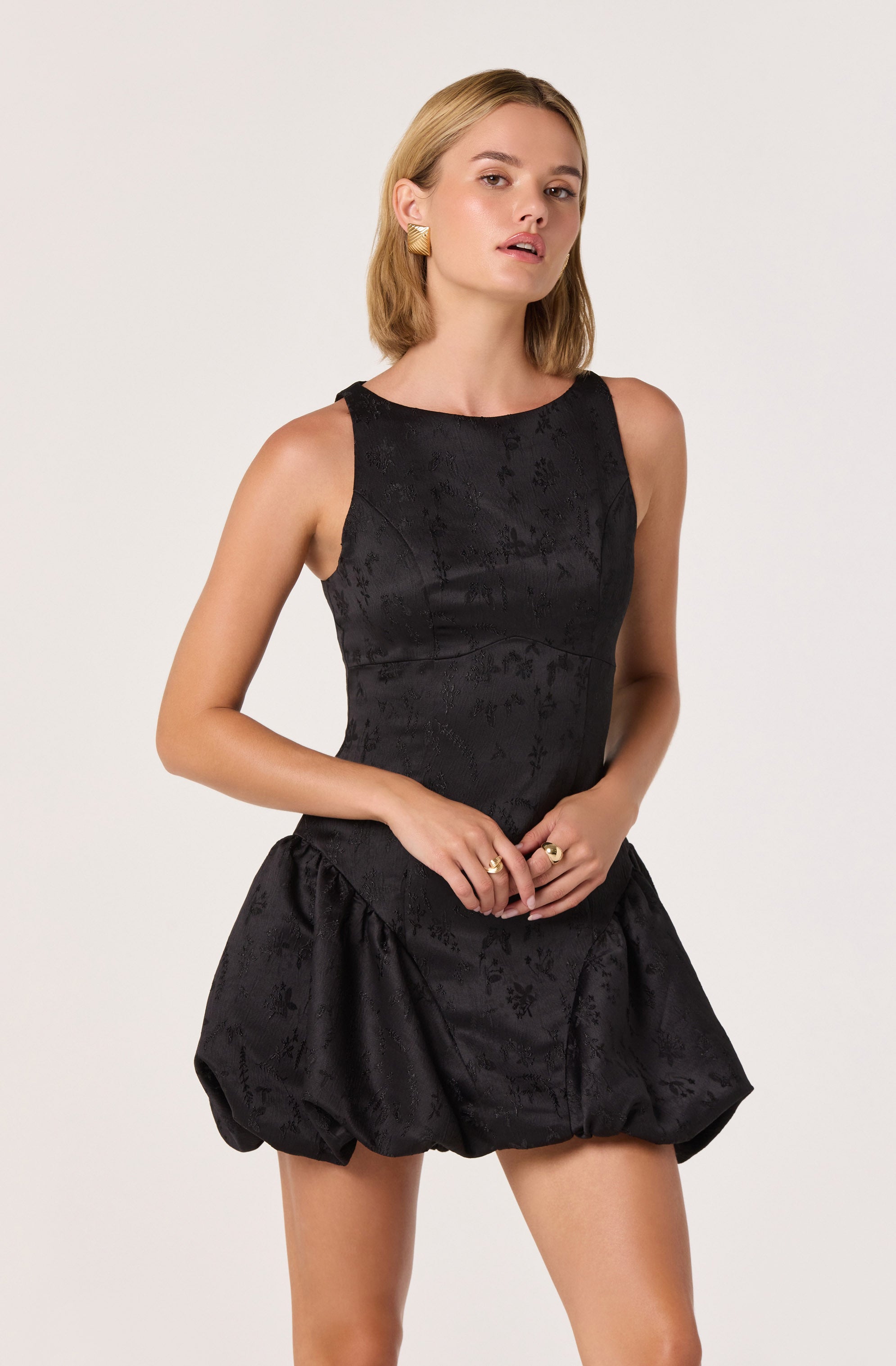 Jacquard Drop Waist Mini Dress