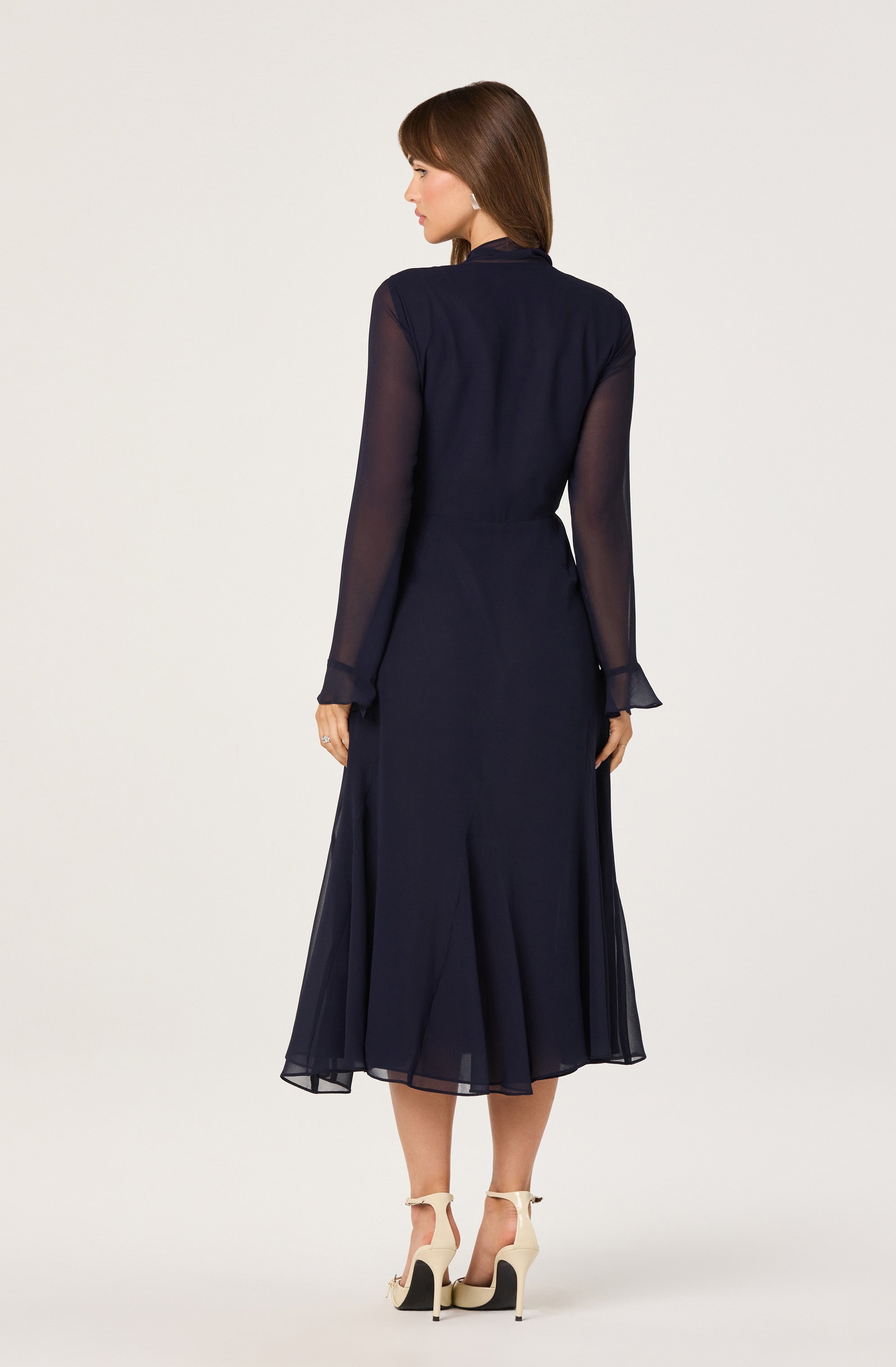 Tie Neck Midi Dress
