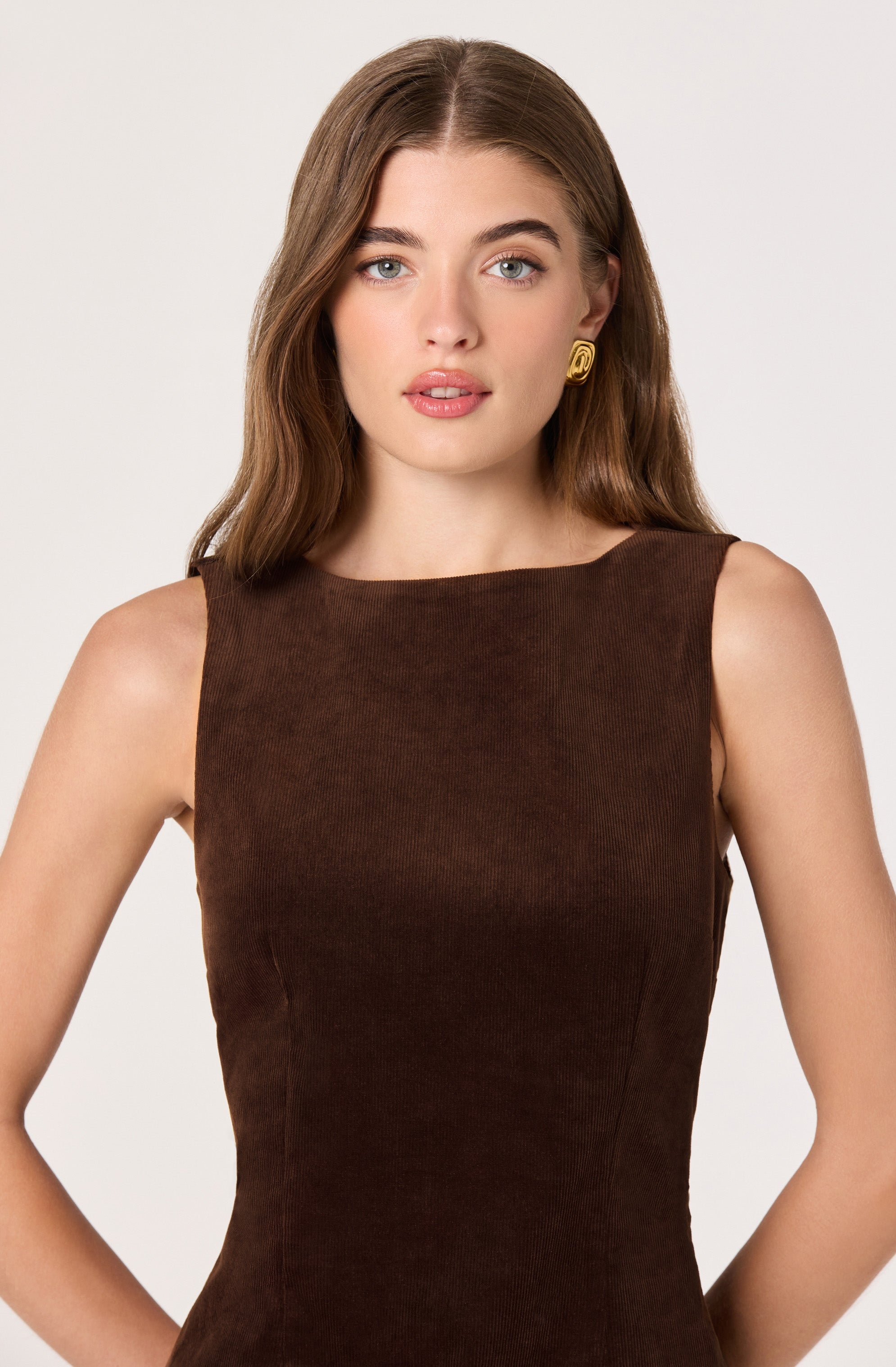 Corduroy Belted Mini Dress