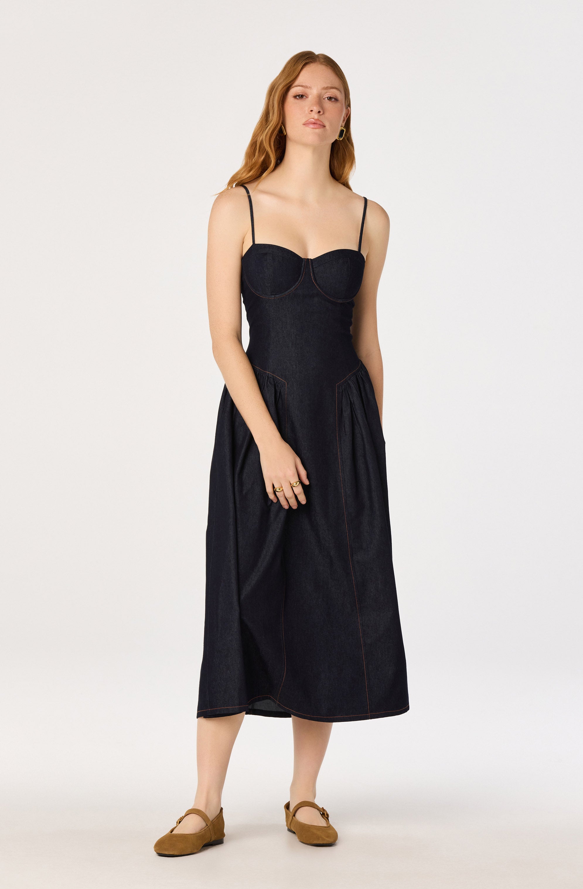 Margaux Denim Bustier Midi Dress
