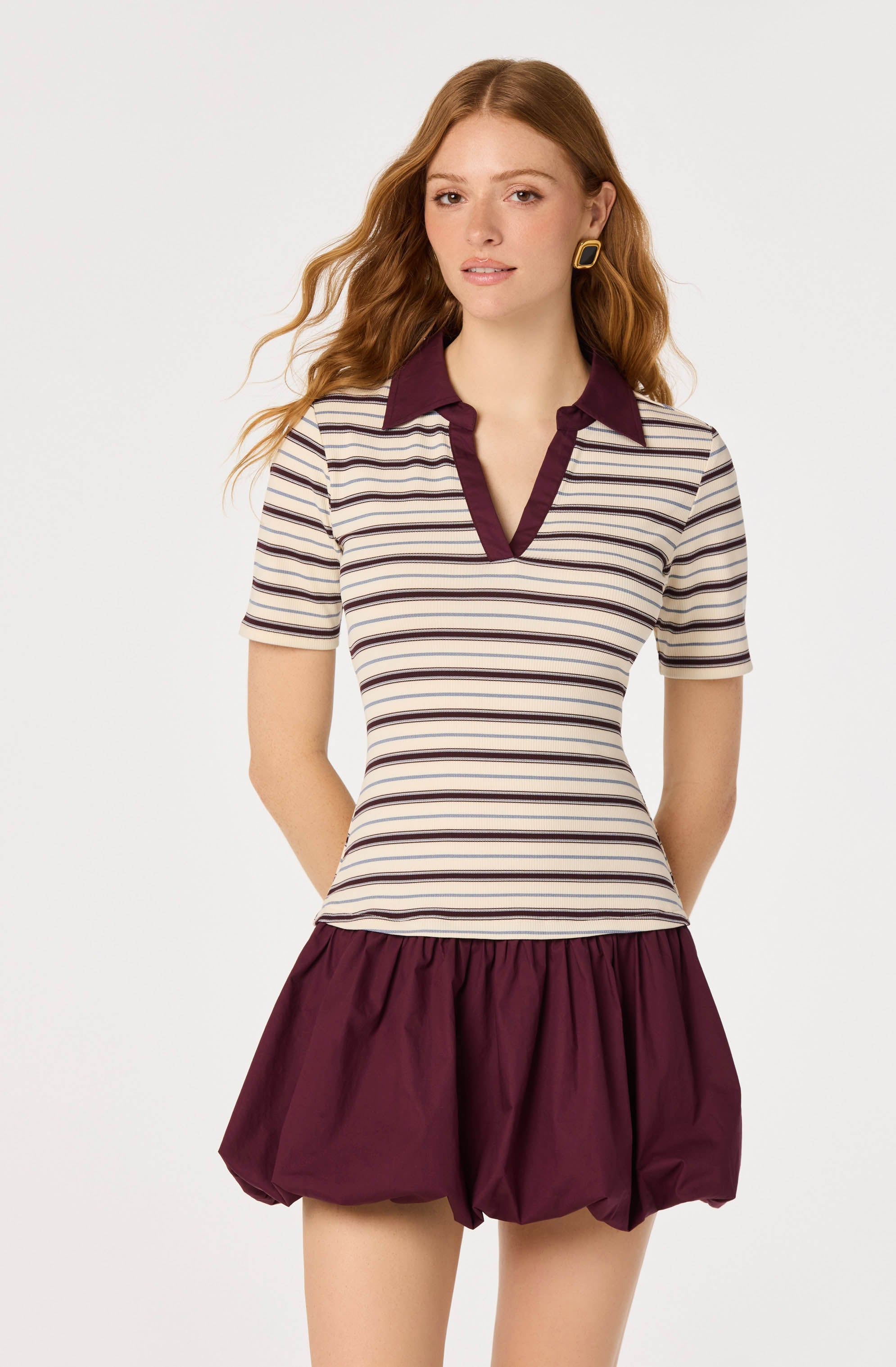 Emmalee Mixed Media Polo Dress