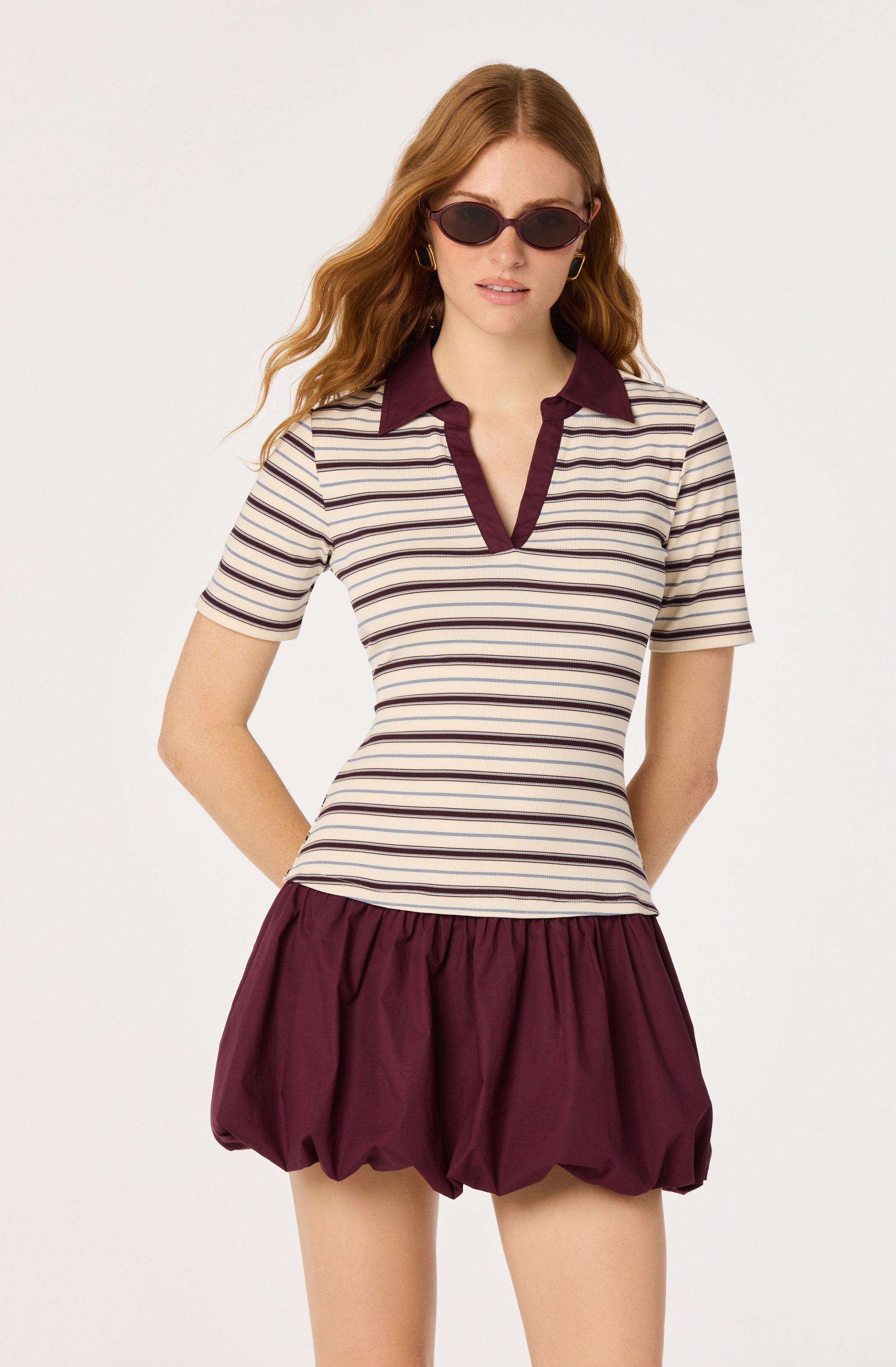 Emmalee Mixed Media Polo Dress