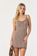 Gingham Mini Sweater Dress
