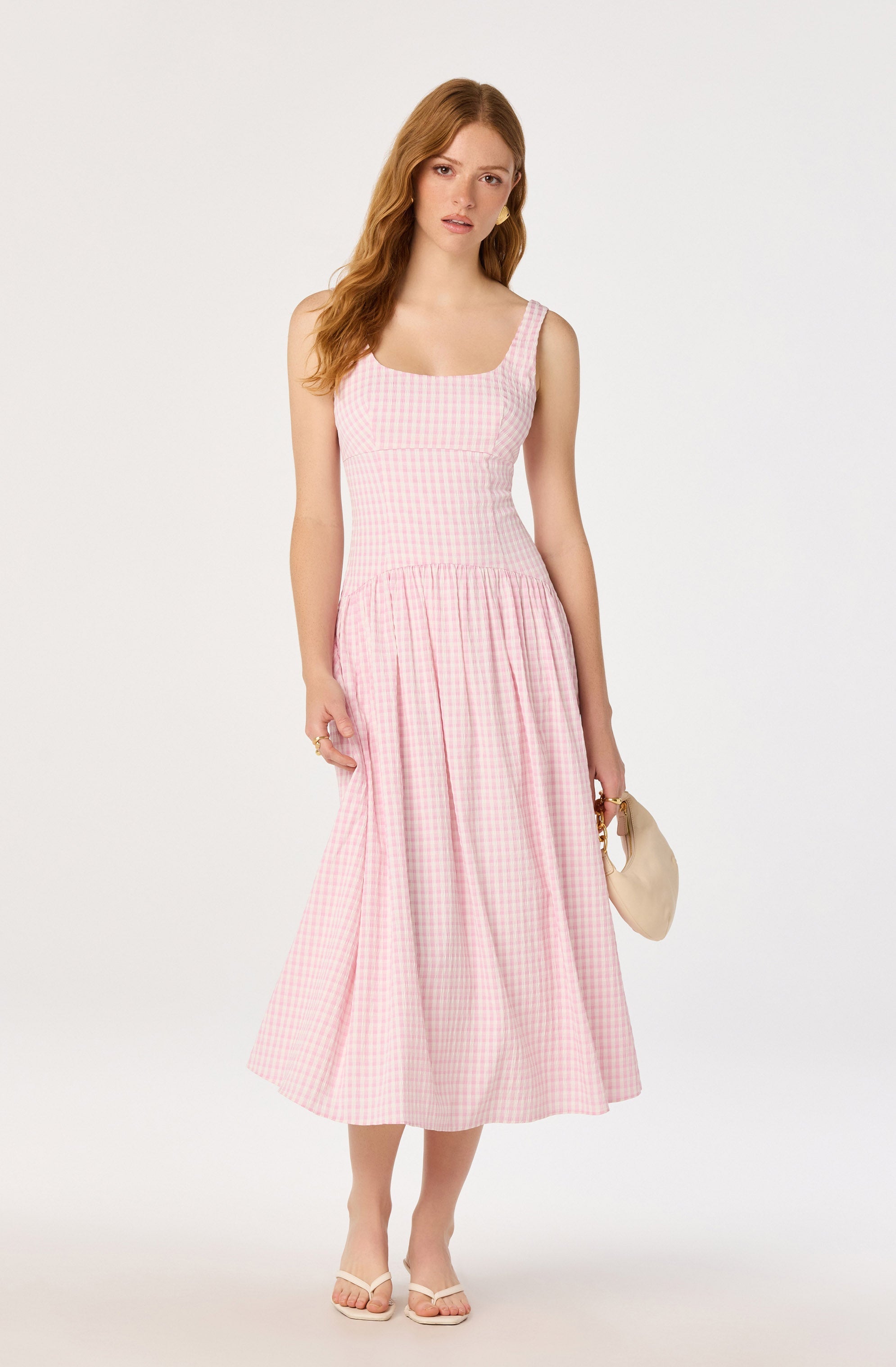Cara Gingham Sleeveless Midi Dress