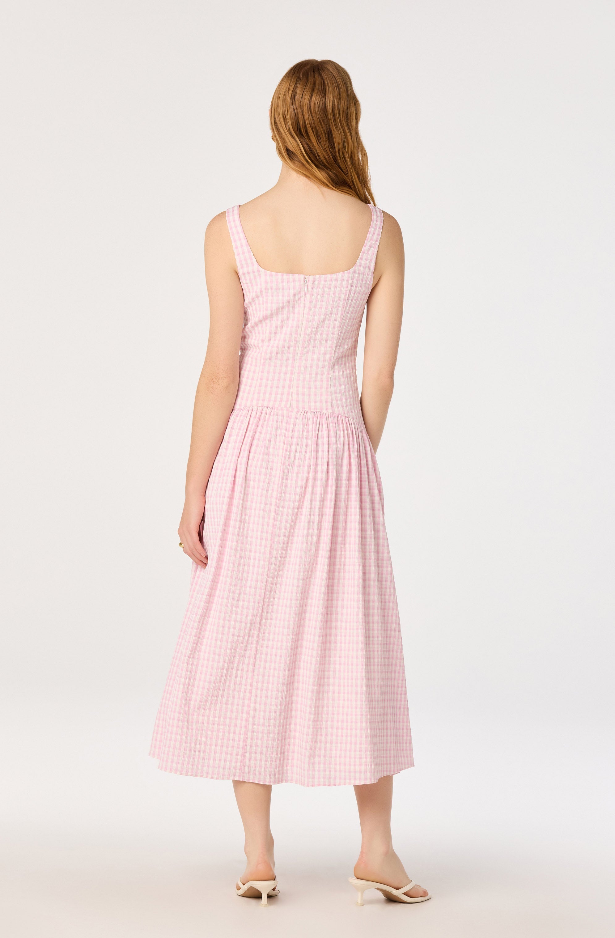 Cara Gingham Sleeveless Midi Dress