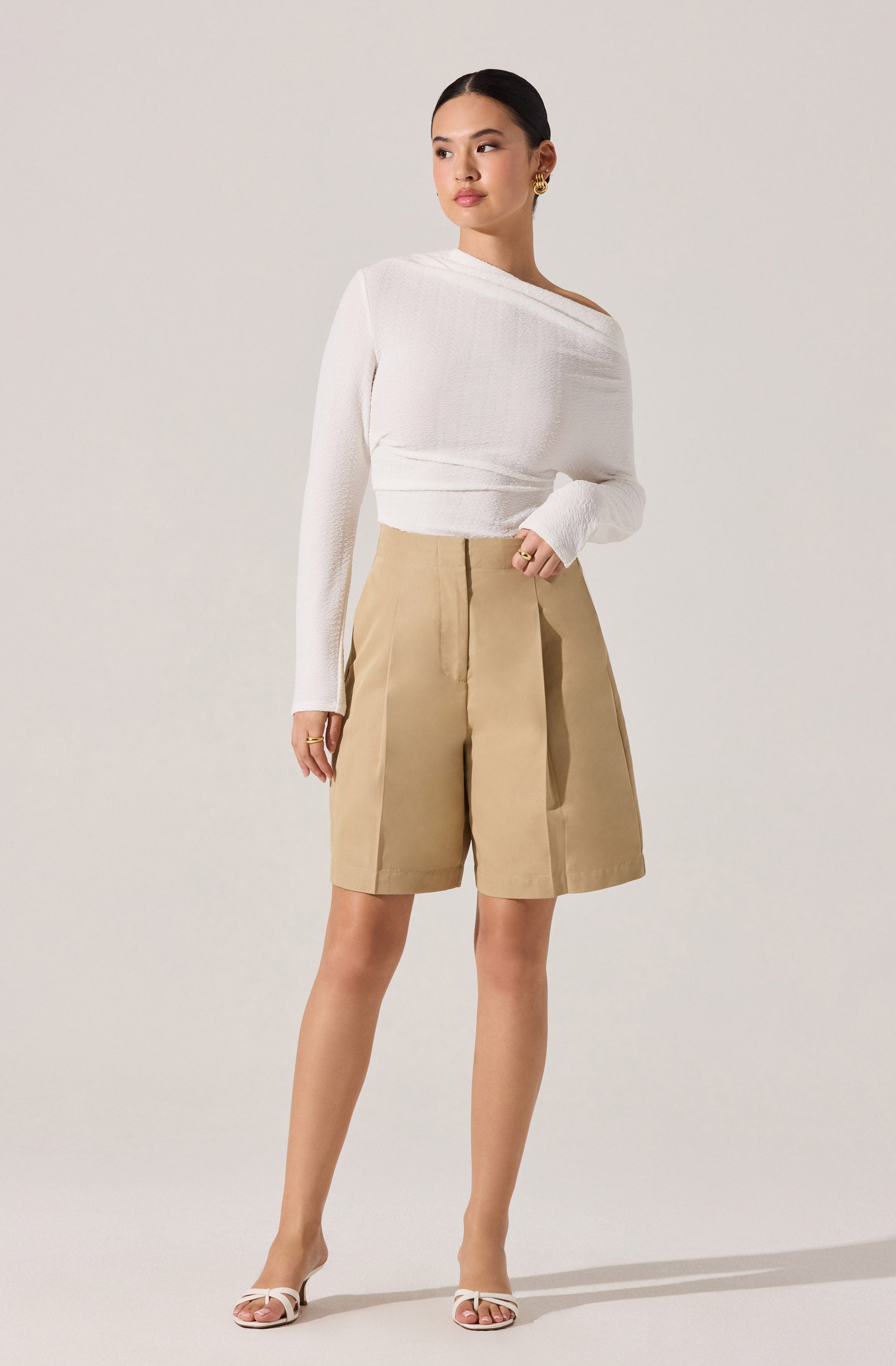 Tailored Pleated Bermuda Shorts
