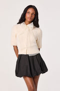 Wide Pleat Bubble Mini Skirt