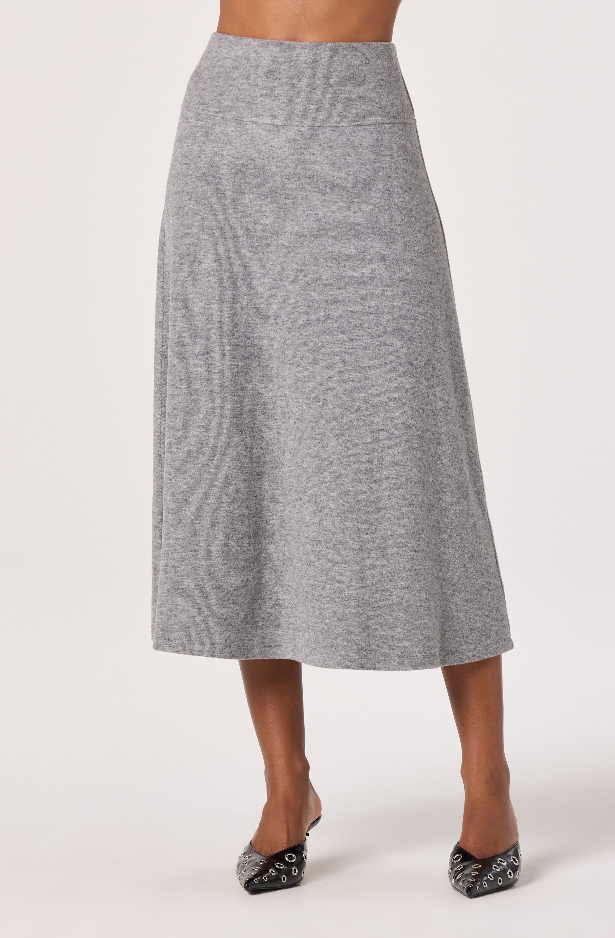 Knit A-line Midi Skirt