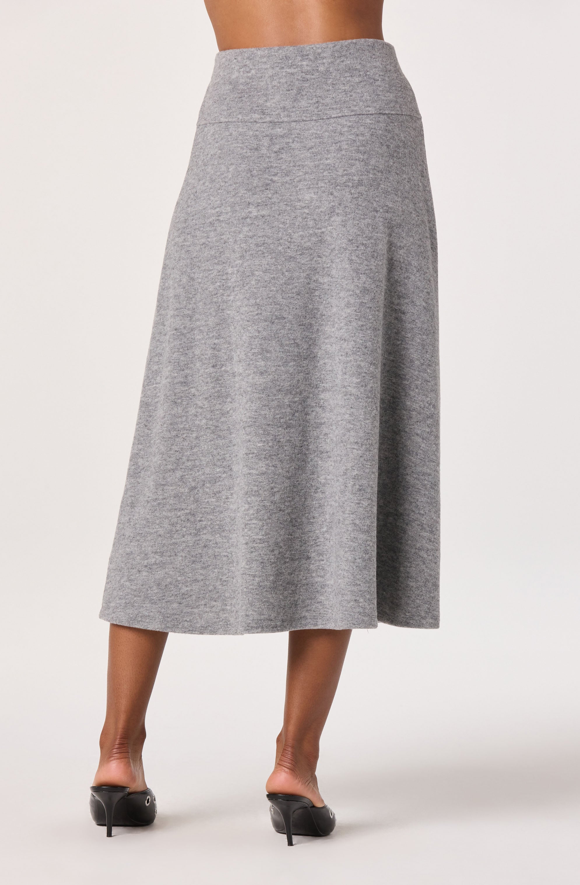 Knit A-line Midi Skirt