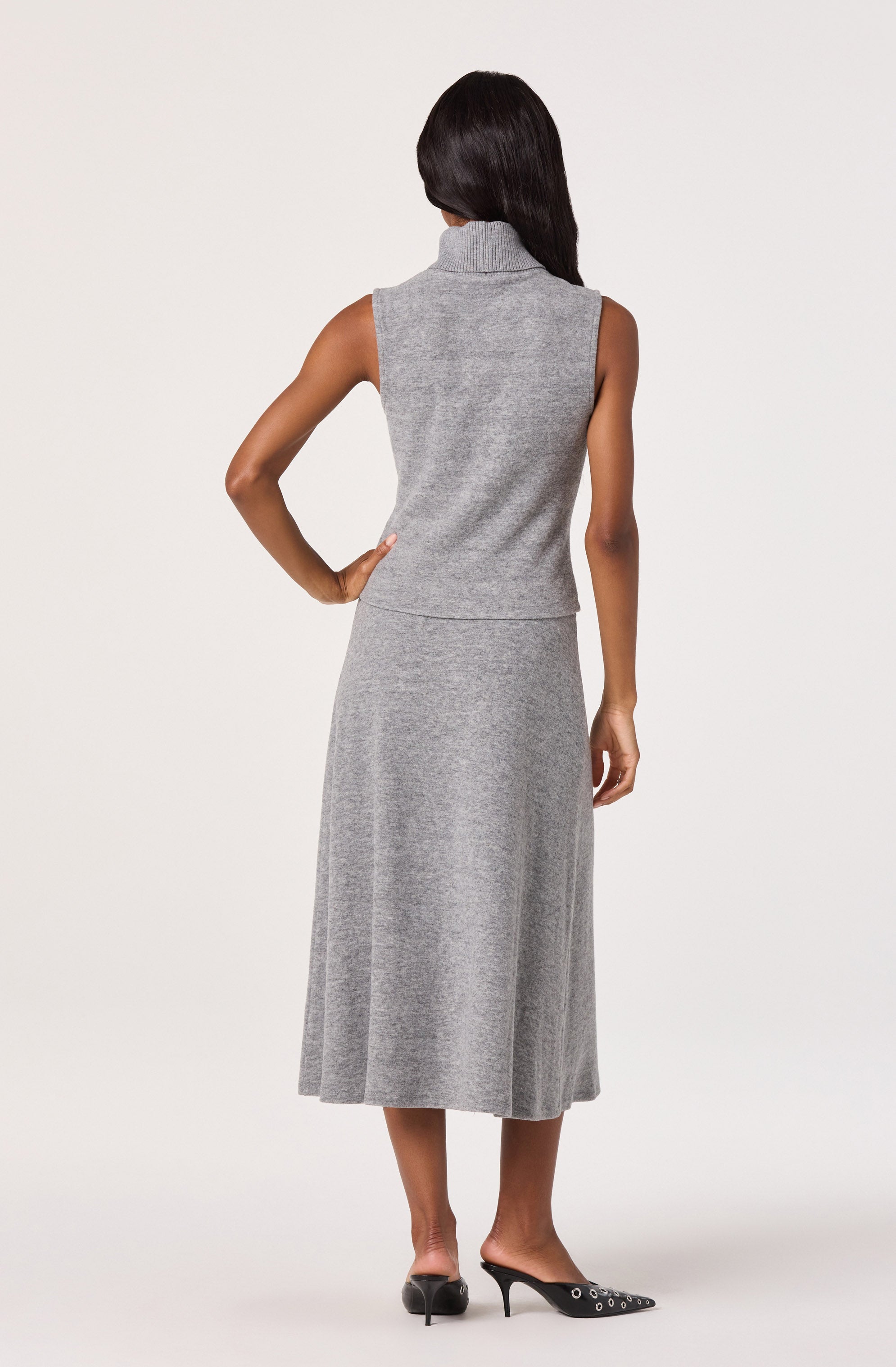 Knit A-line Midi Skirt