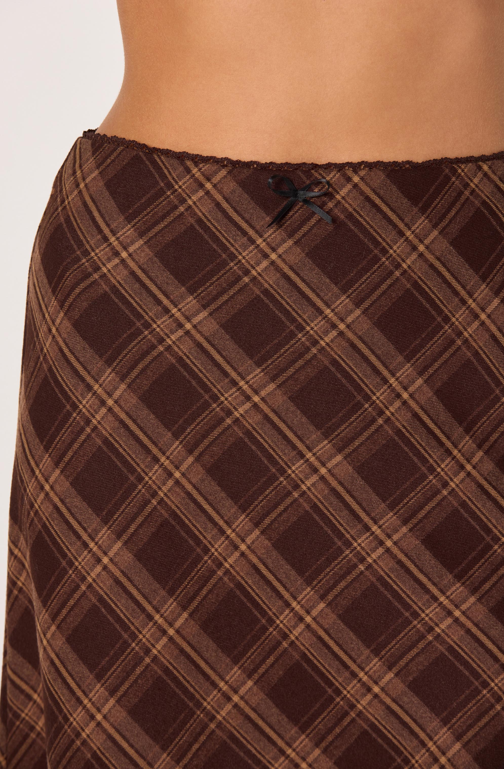 Plaid A-line Slip Skirt