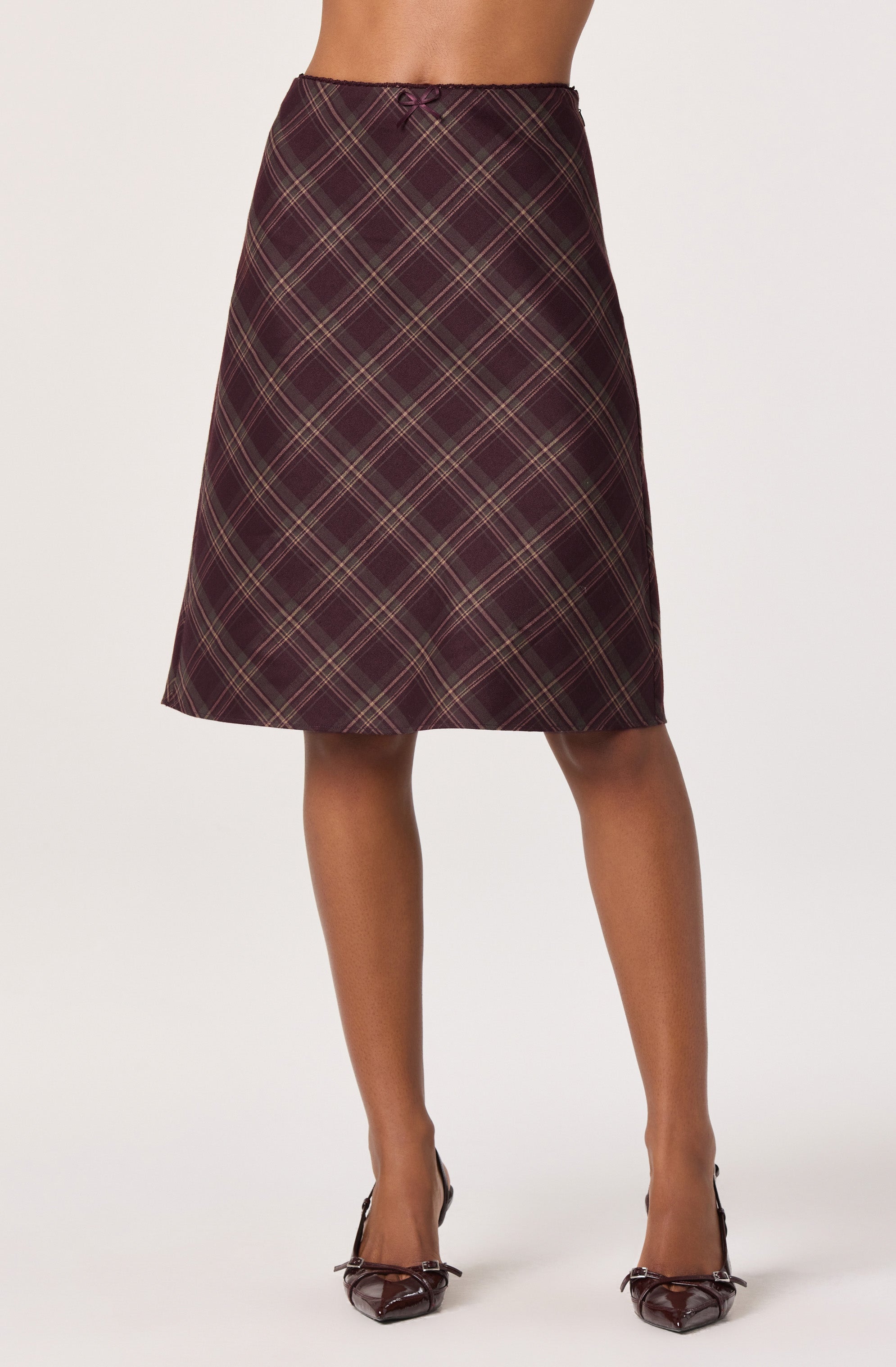 Plaid A-line Slip Skirt