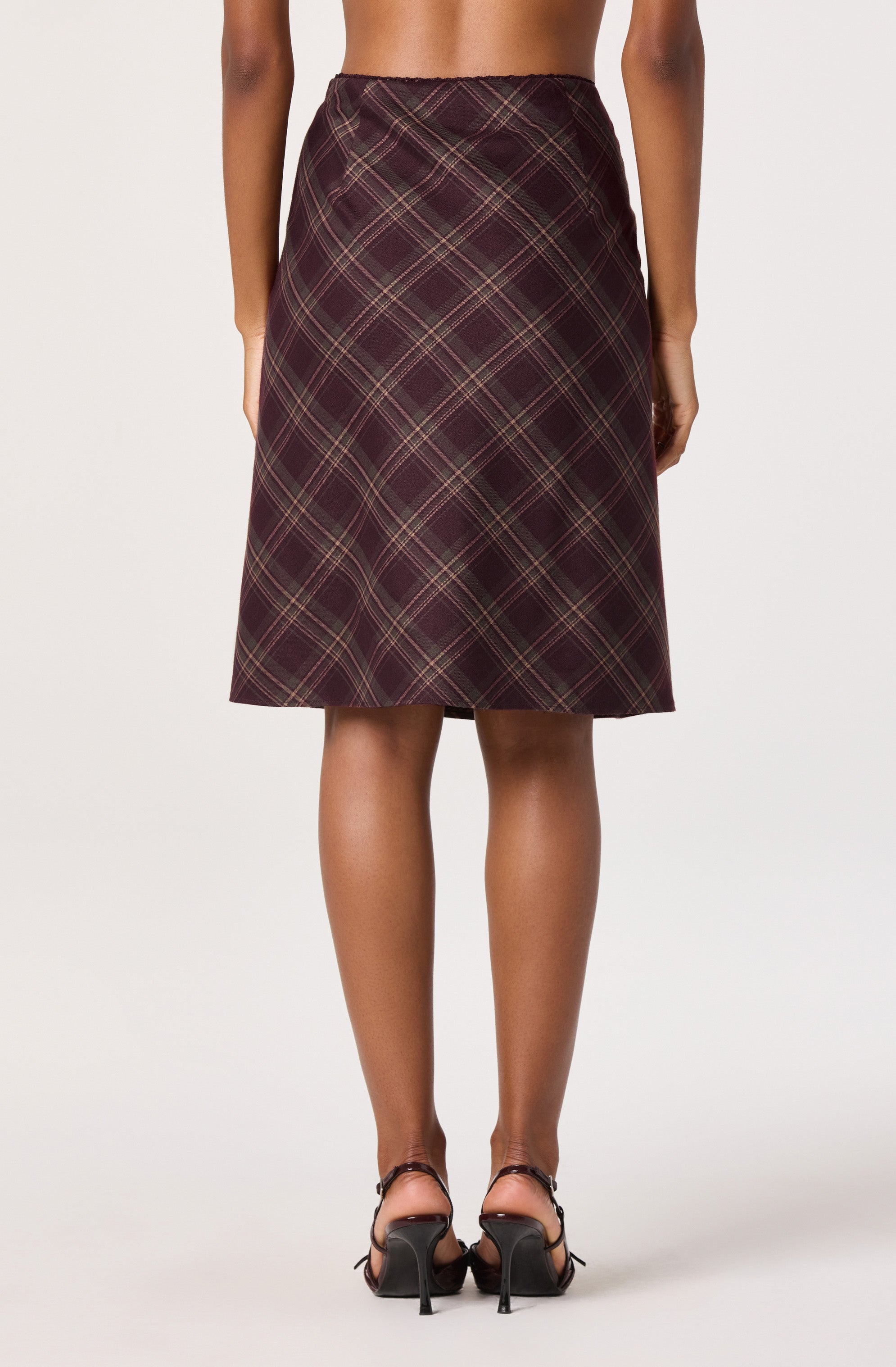 Plaid A-line Slip Skirt