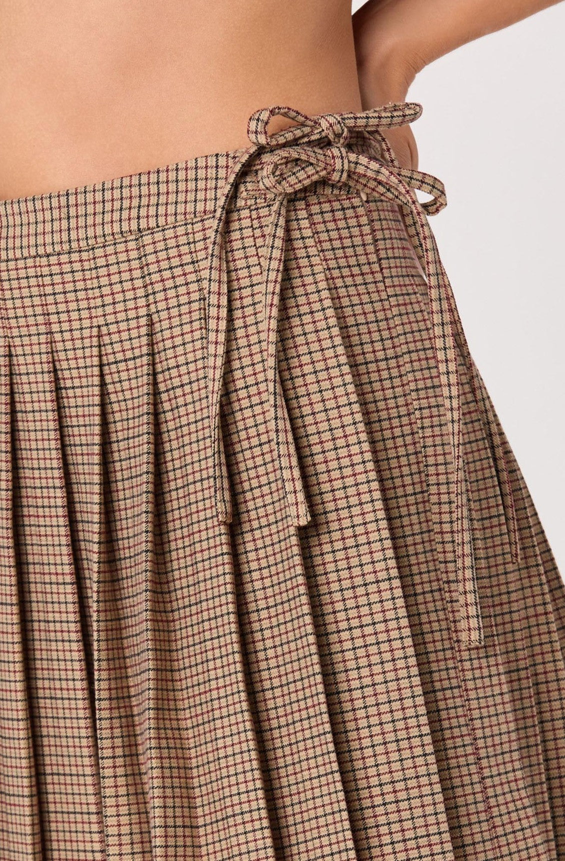 Plaid Pleated Mini Skirt