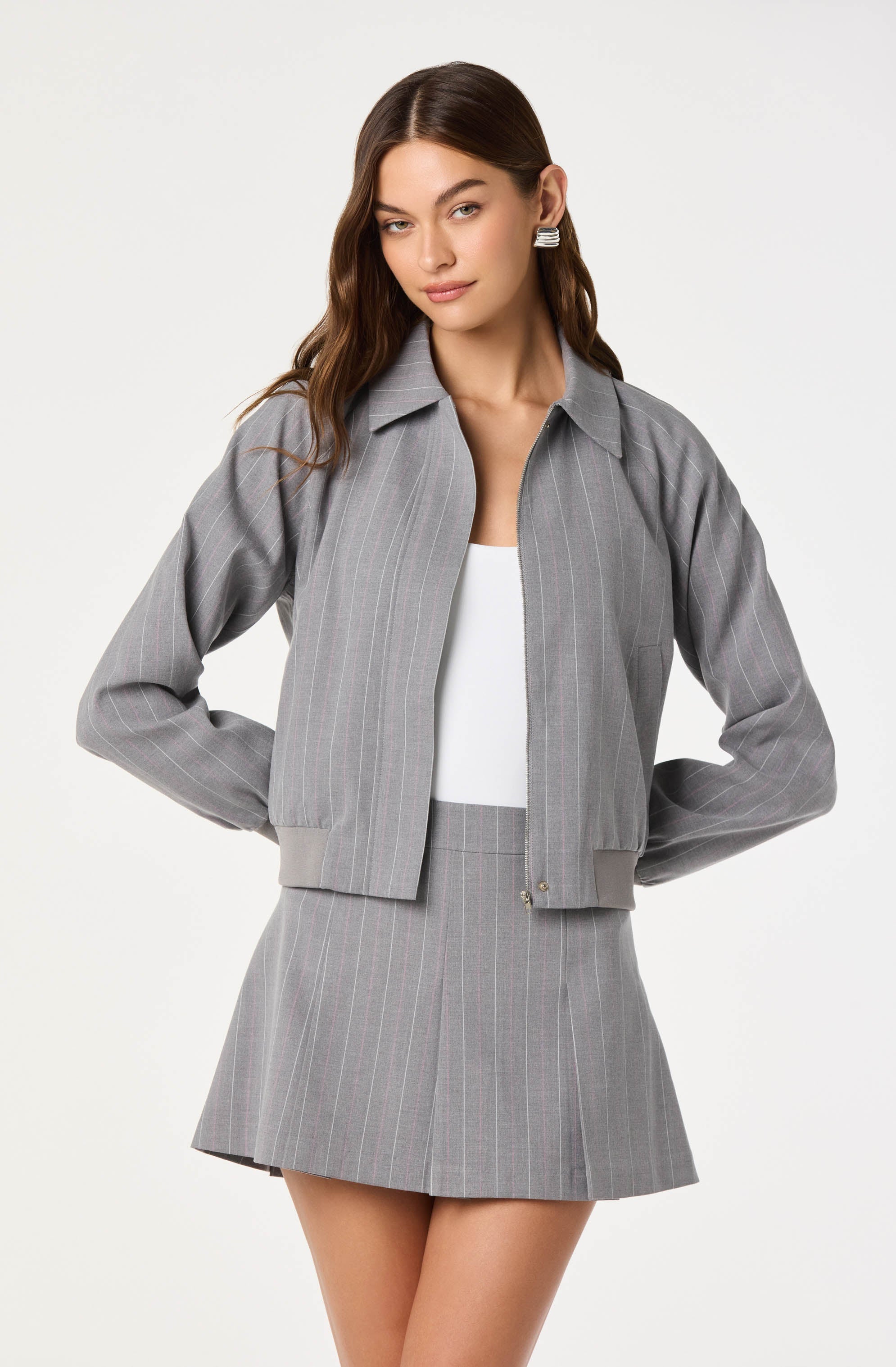 Wide Pleated Mini Skirt