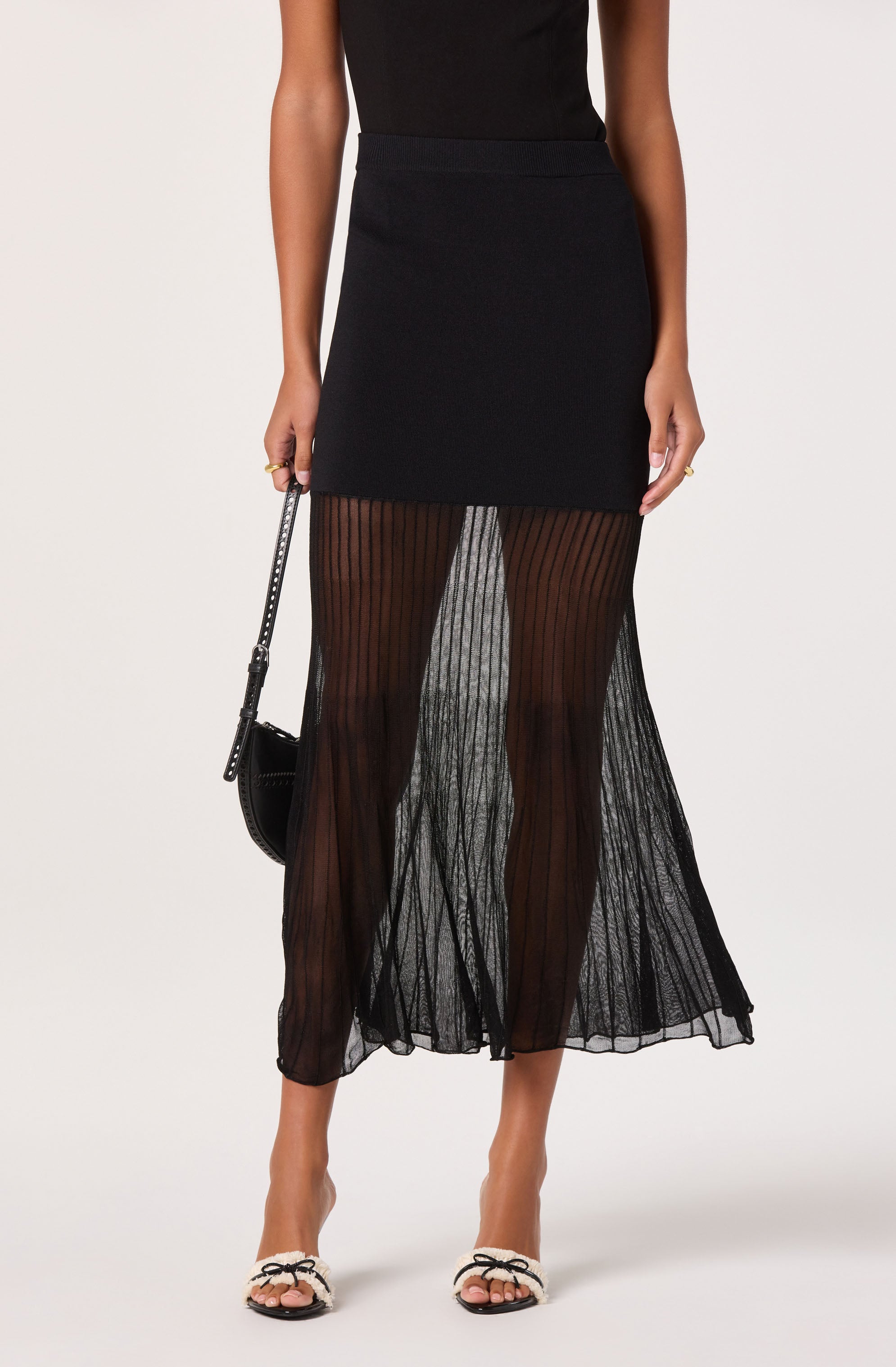 Semi Sheer Midi Skirt