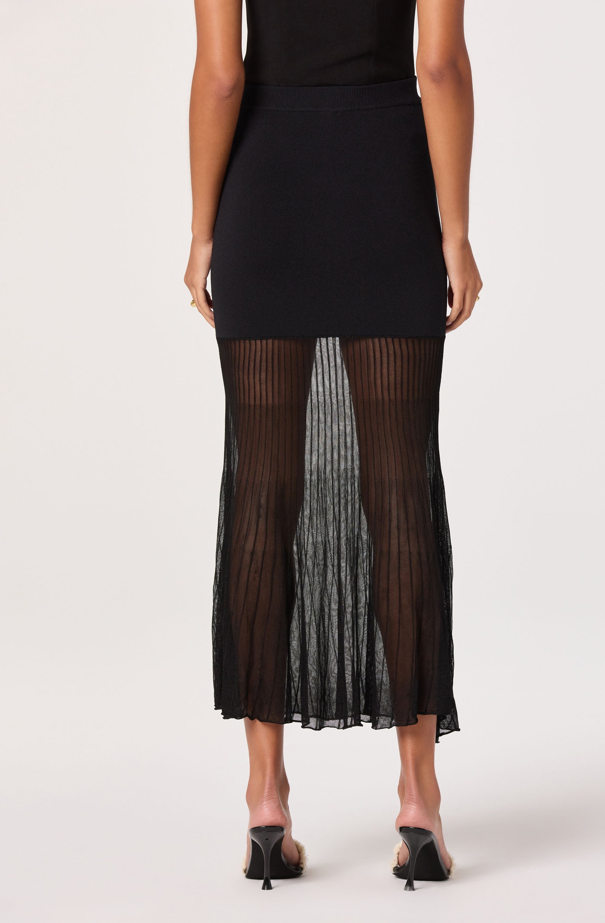 Semi Sheer Midi Skirt