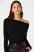 One Shoulder Ribbed Knit Top