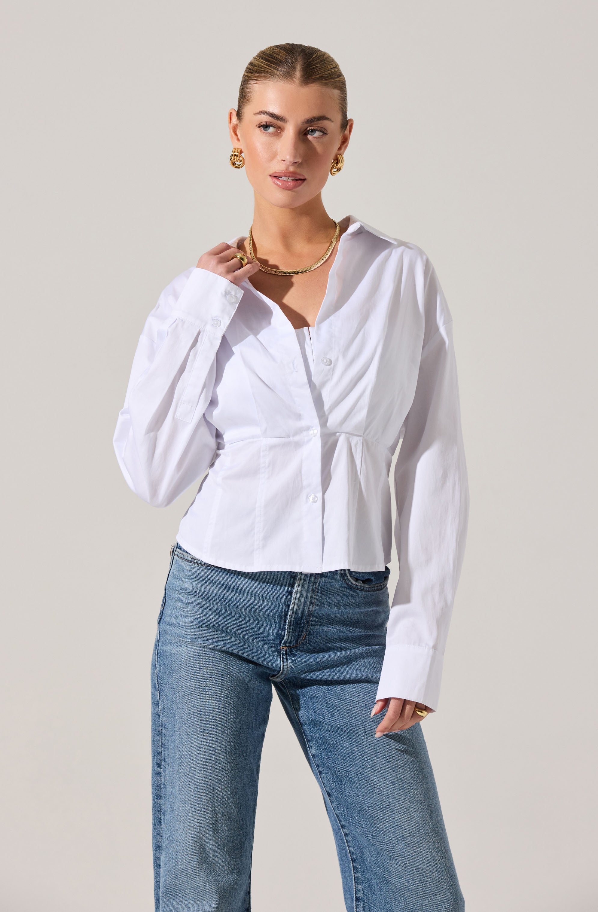 Layered Peekaboo Corset Shirt