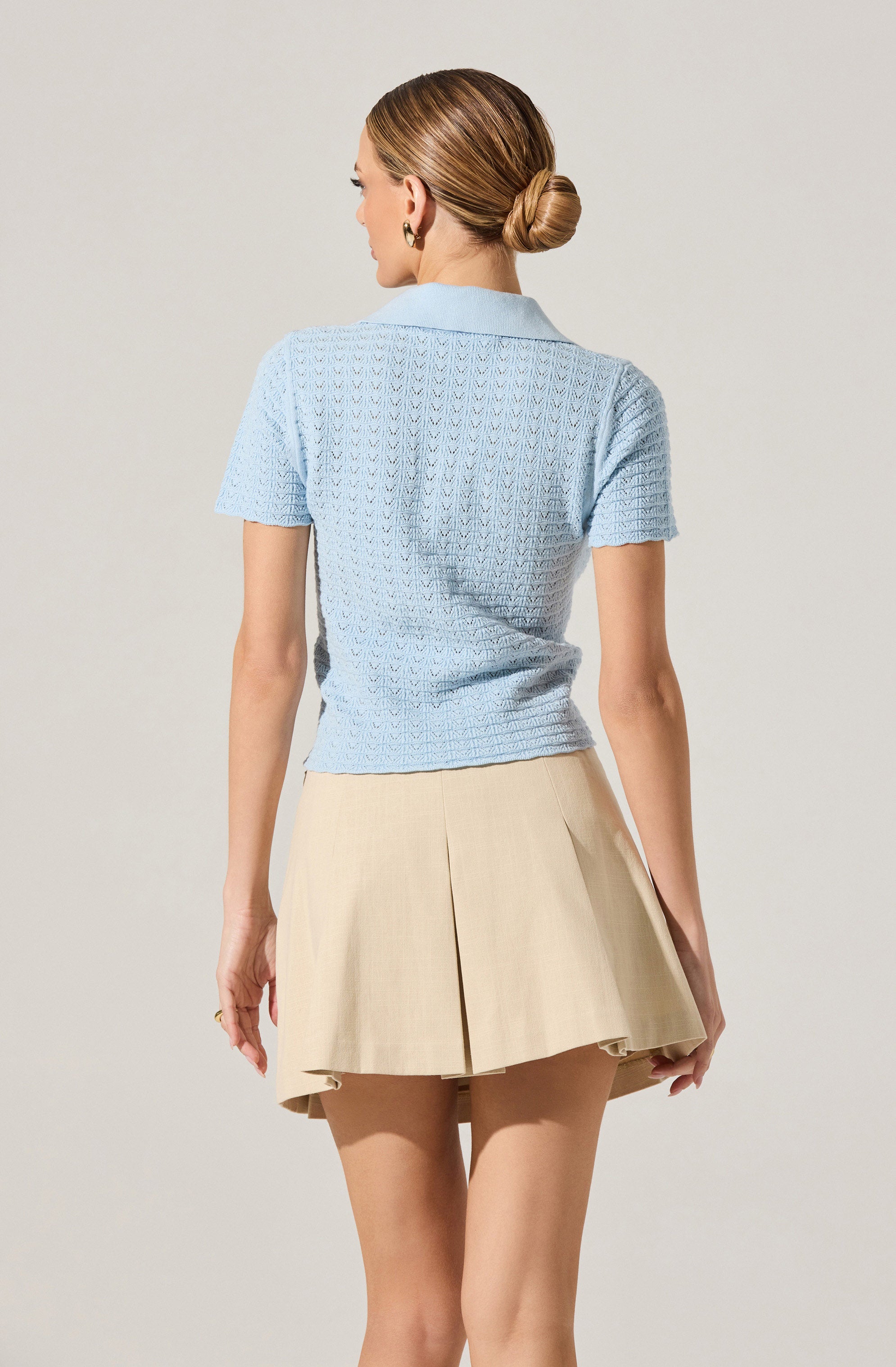 Pearl Polo Pointelle Sweater