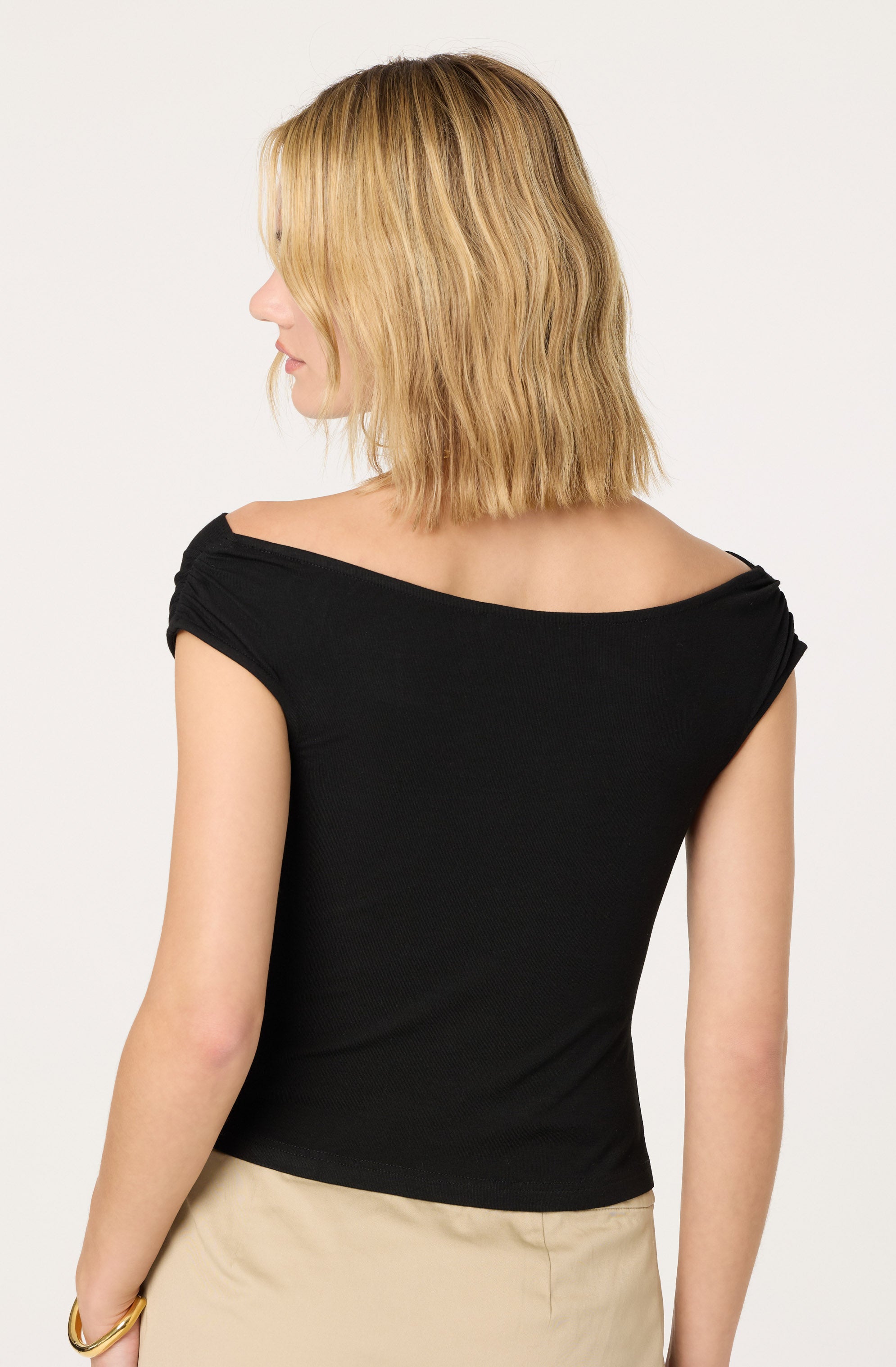 Ruched Off Shoulder Top