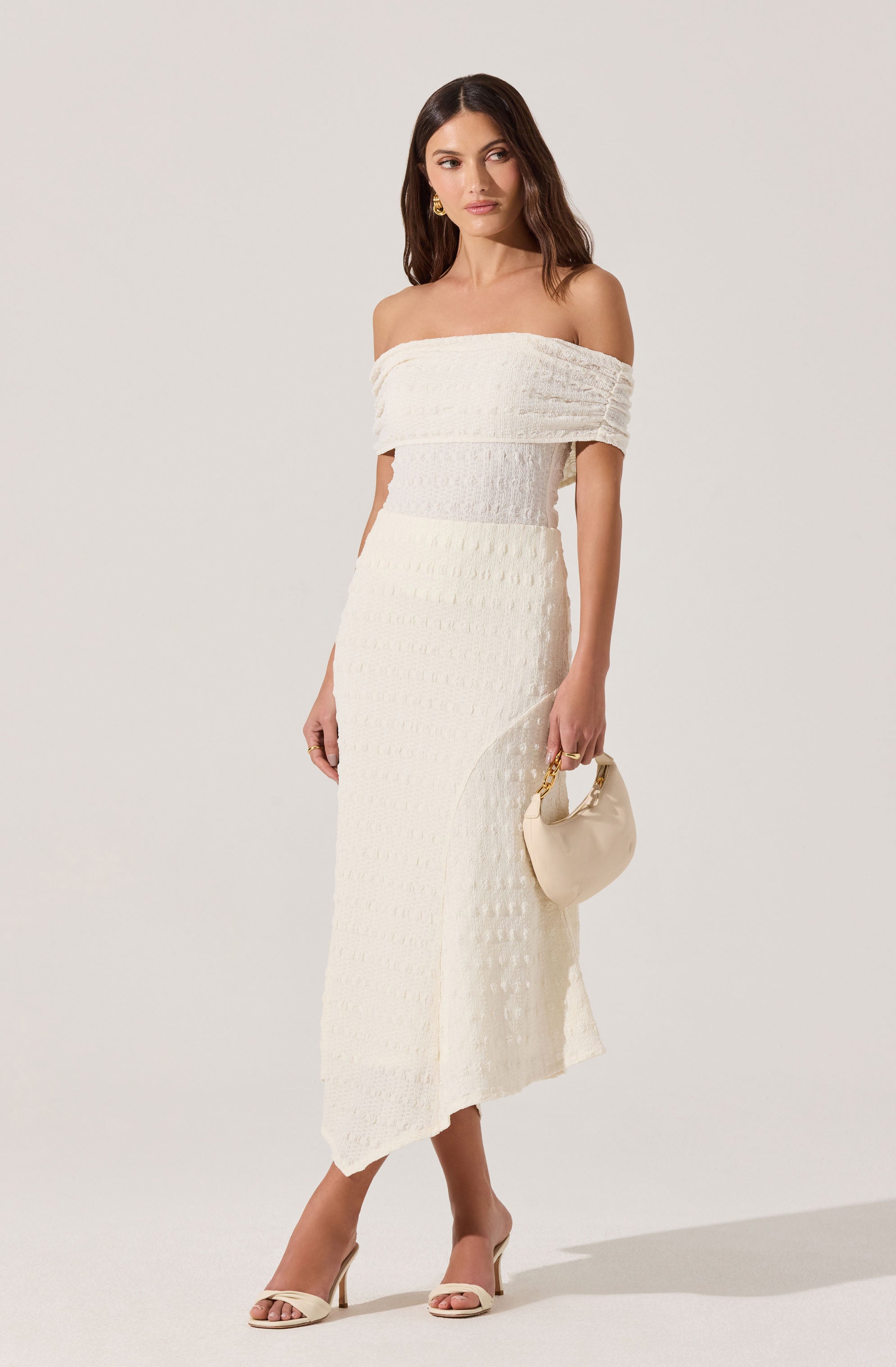 Off Shoulder Textured Knit Top