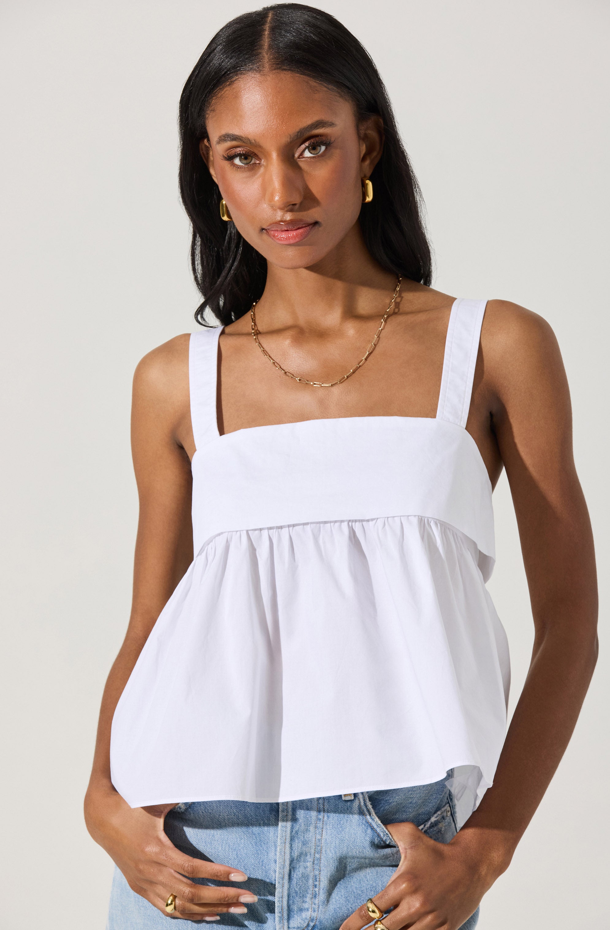 Square Neck Babydoll Top