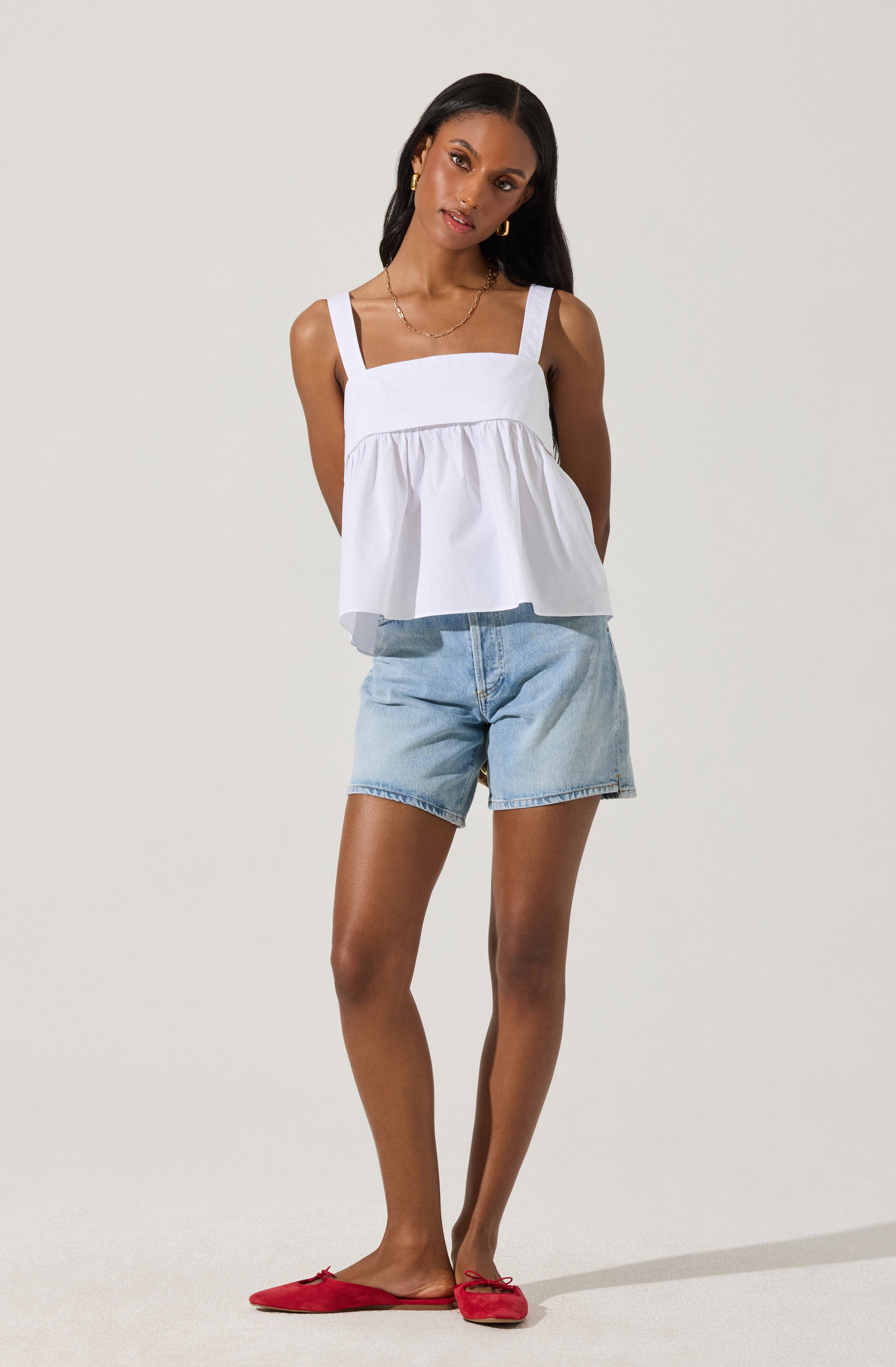 Square Neck Babydoll Top