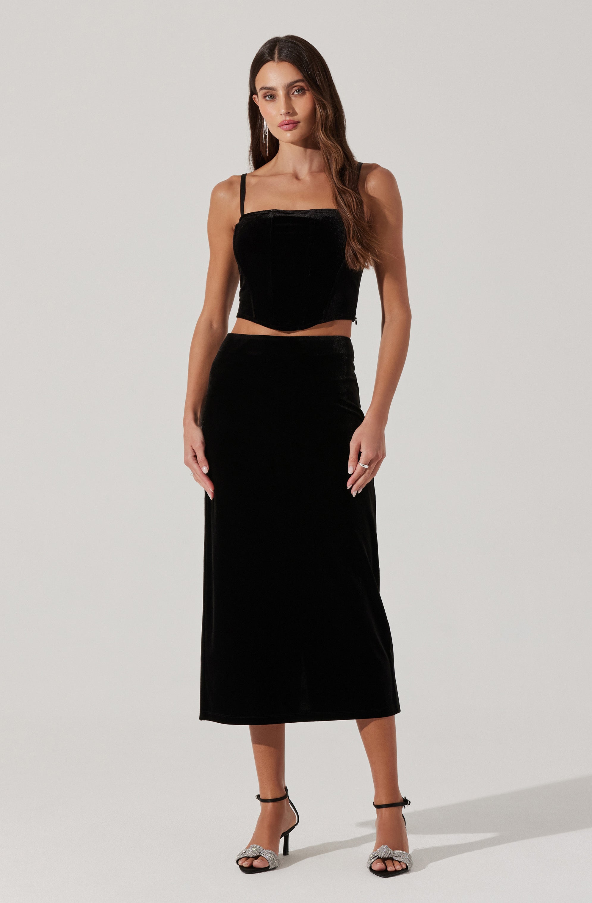 Velvet Bustier Crop Top