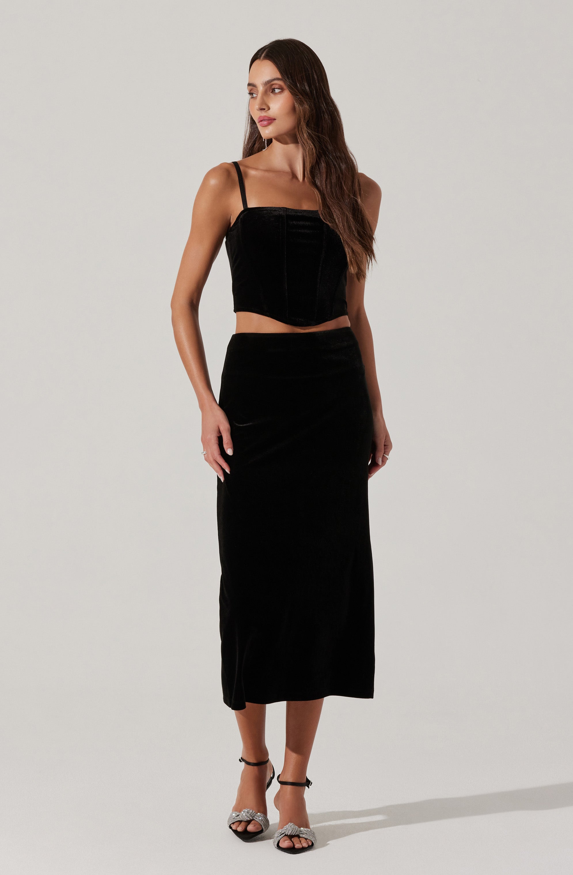 Velvet Bustier Crop Top