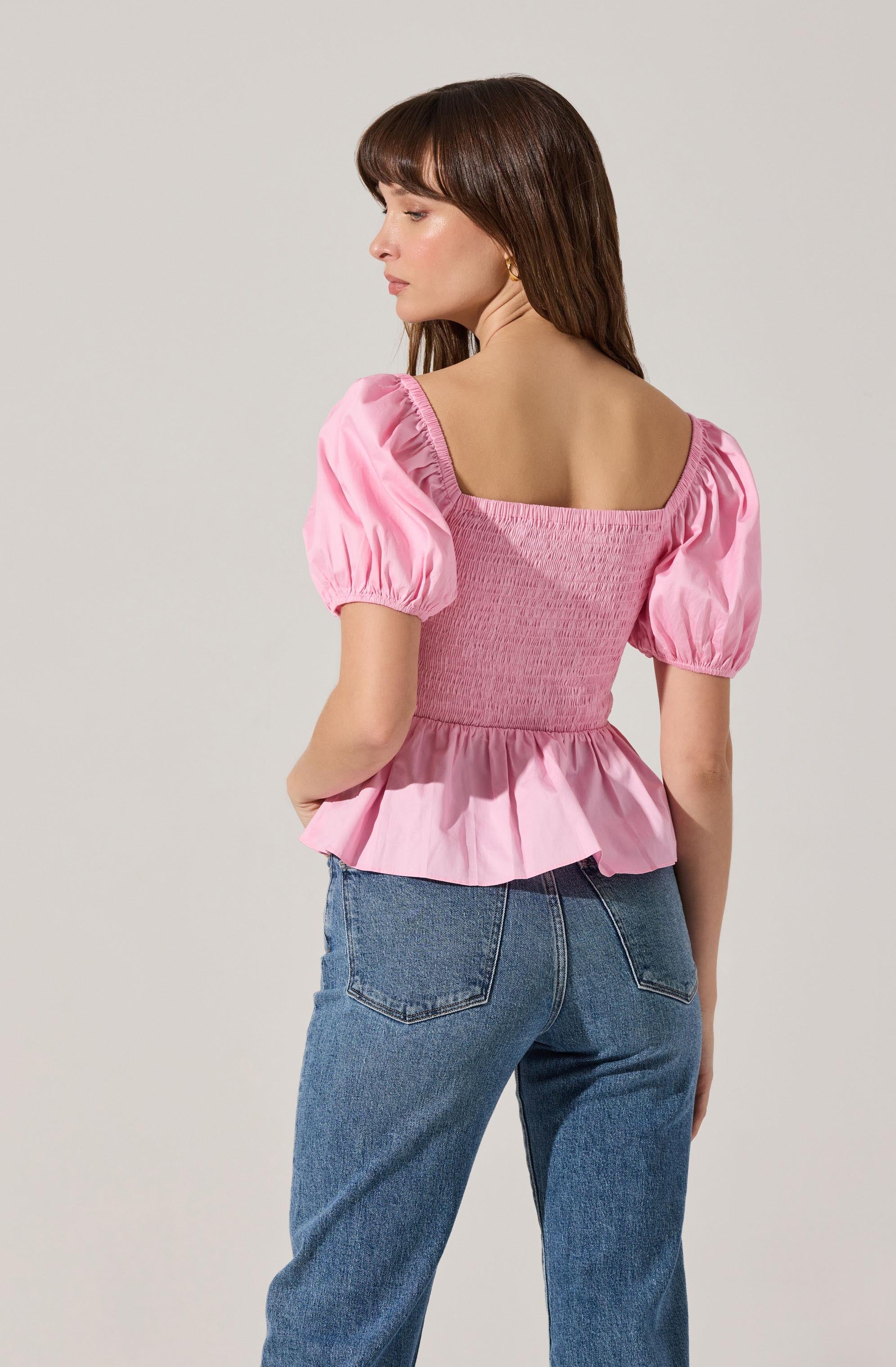 Bow Front Peplum Top