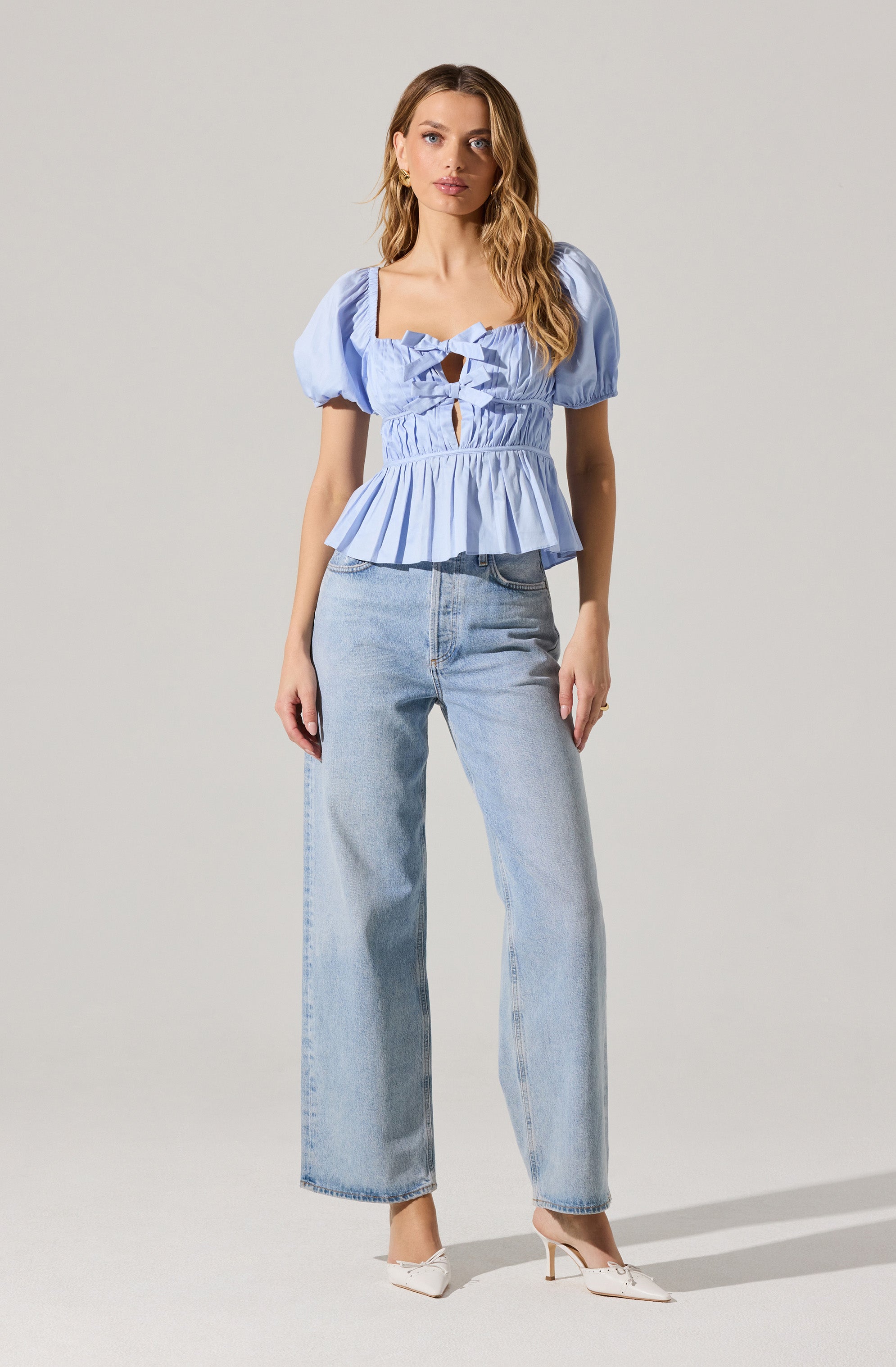 Bow Front Peplum Top