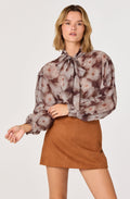 Semi Sheer Bow Necktie Top