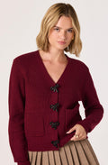 Embellished Bow Button Cardigan