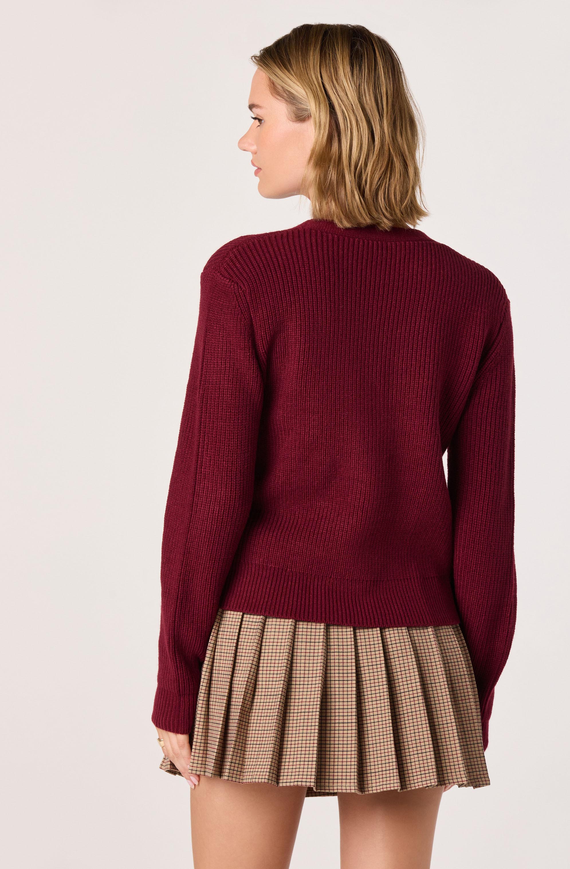 Embellished Bow Button Cardigan