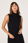 Sleeveless Knit Turtleneck Top