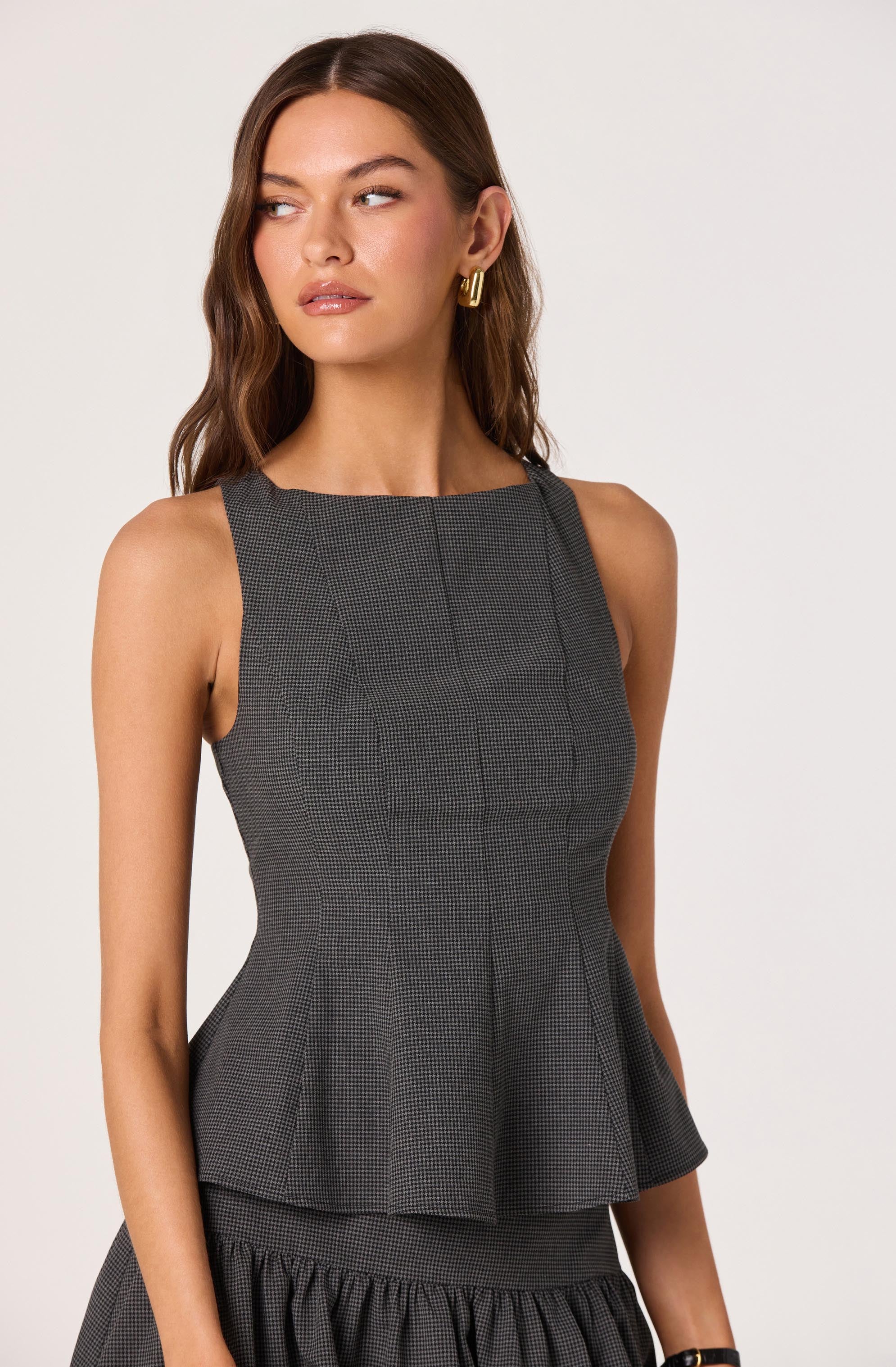 Boat Neck Peplum Top