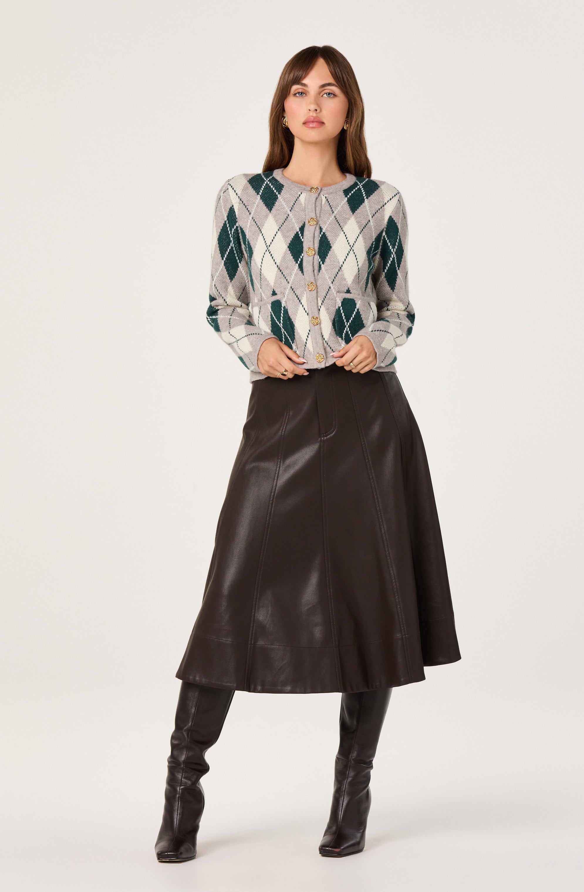 Argyle Long Sleeve Cardigan