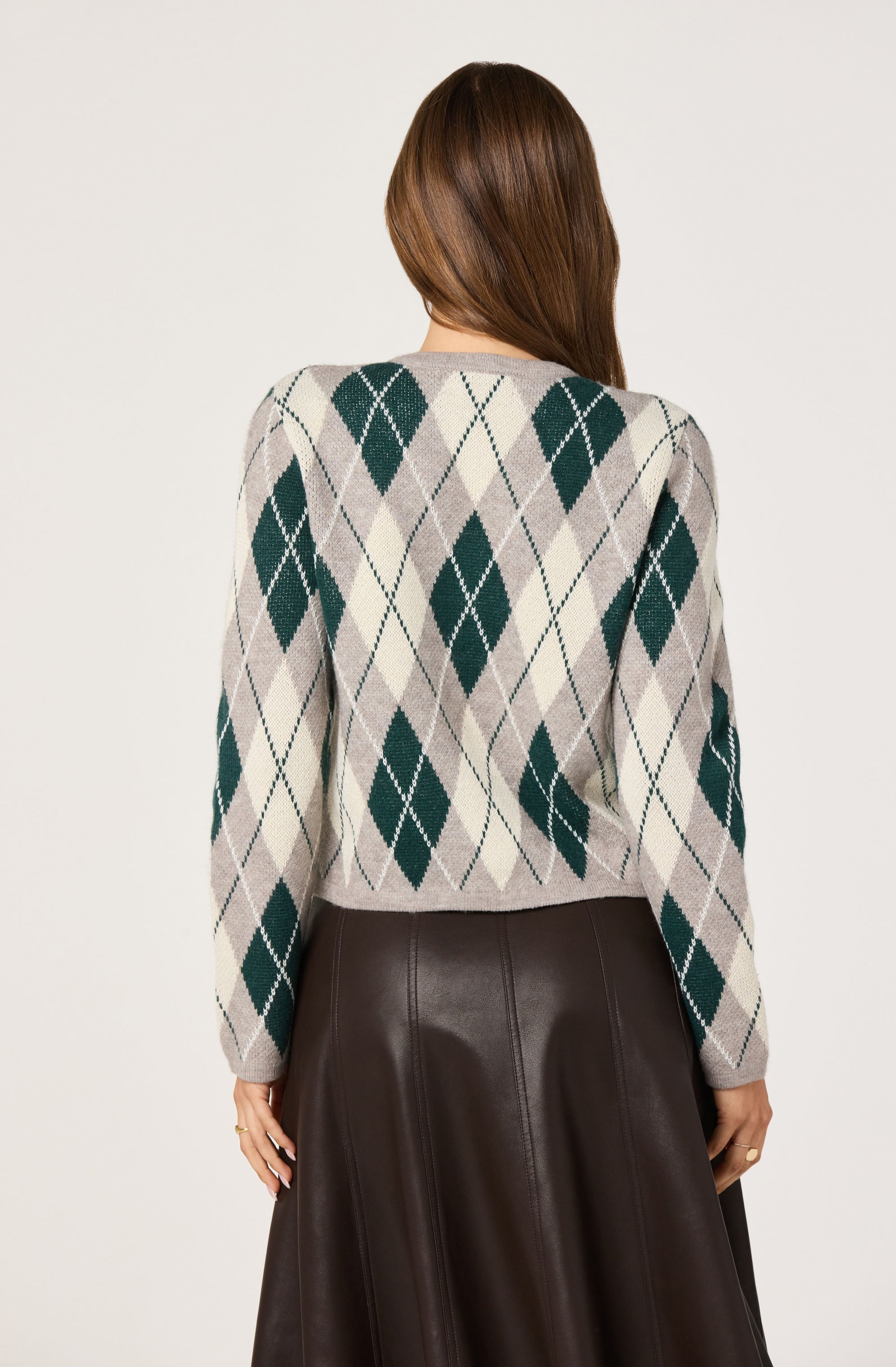Argyle Long Sleeve Cardigan
