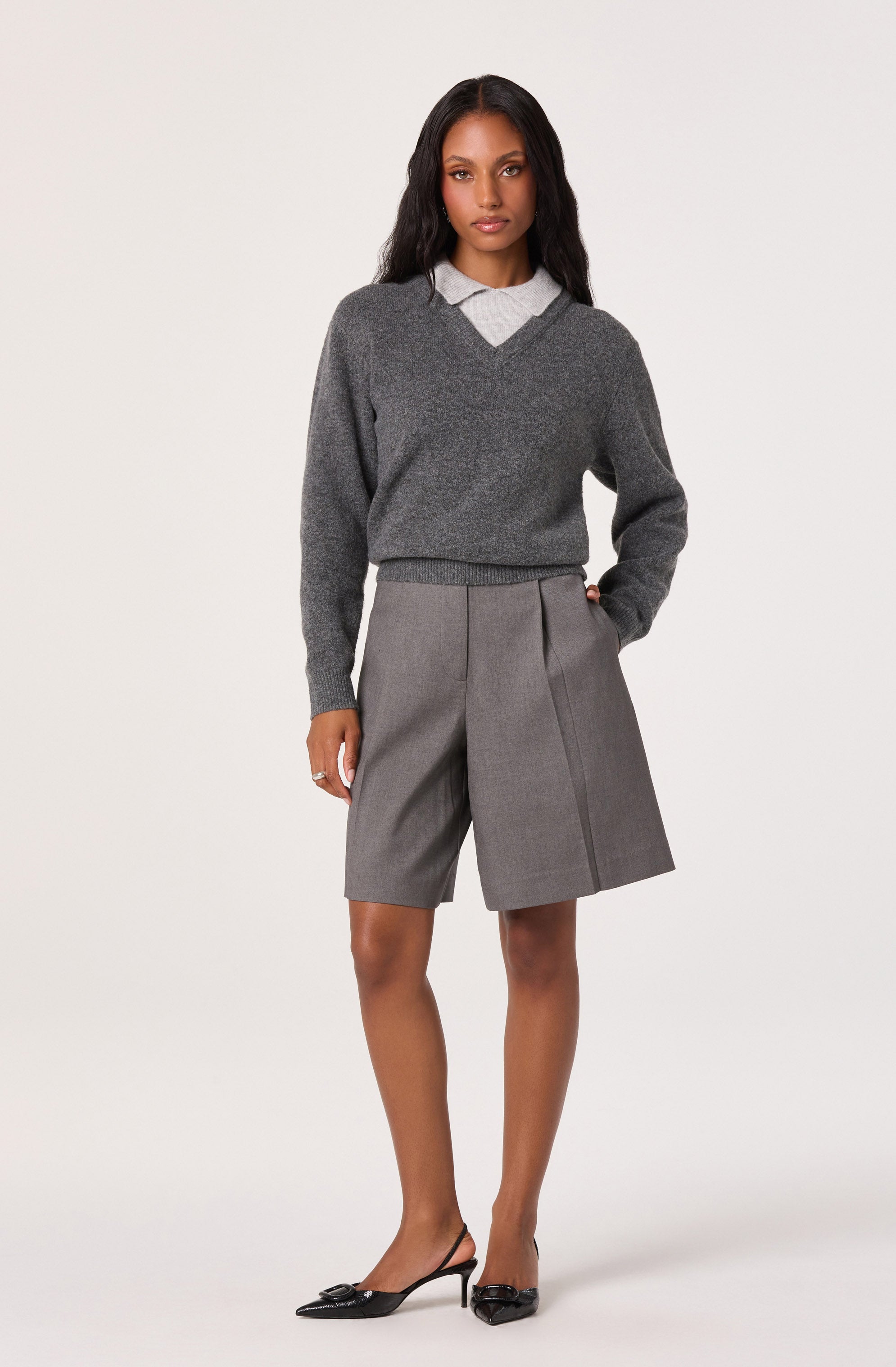 Contrast Faux Layered Sweater