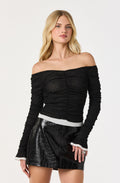 Ruched Layered Off Shoulder Top