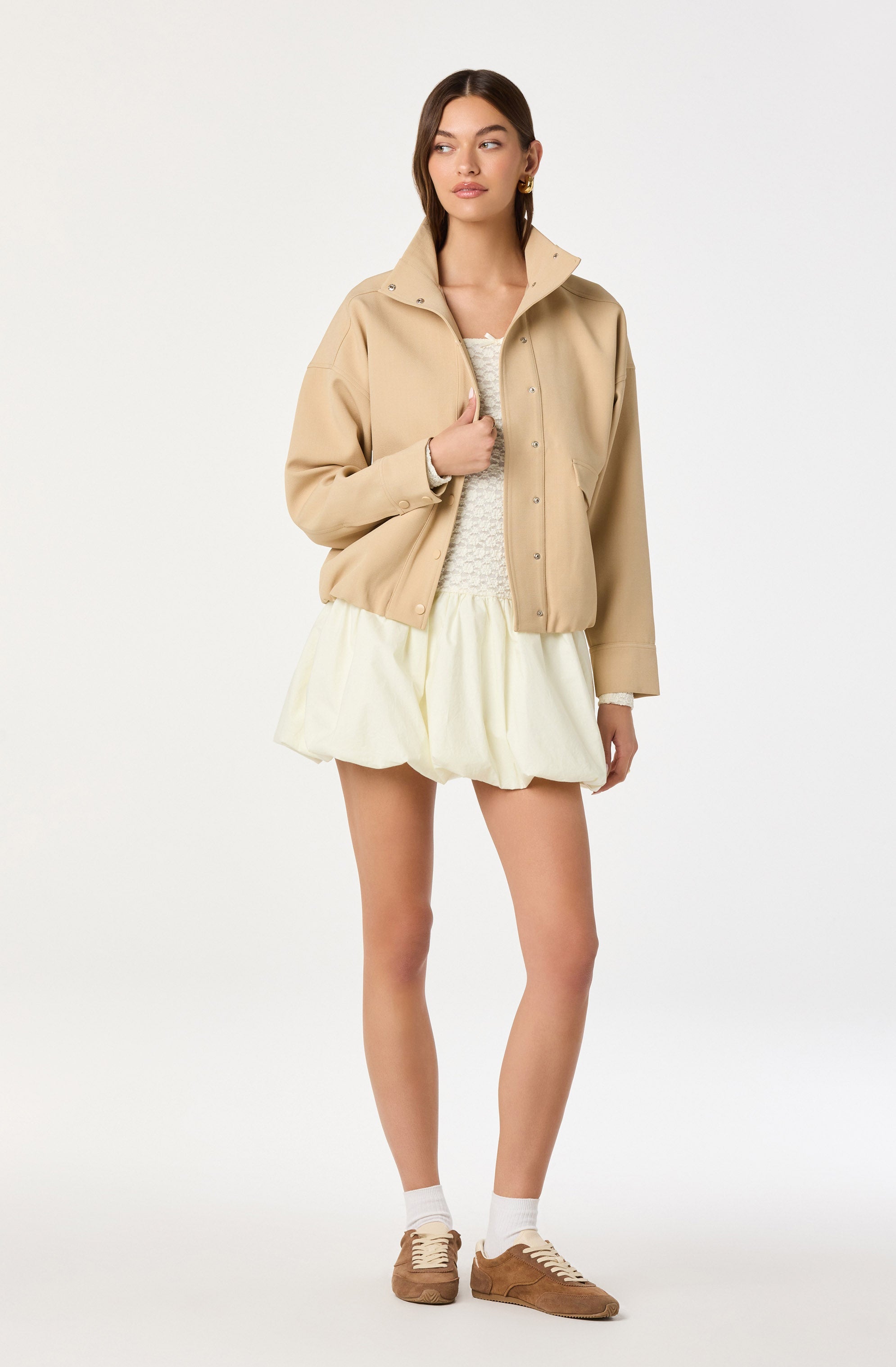 Funnel Neck Bomber Jacket