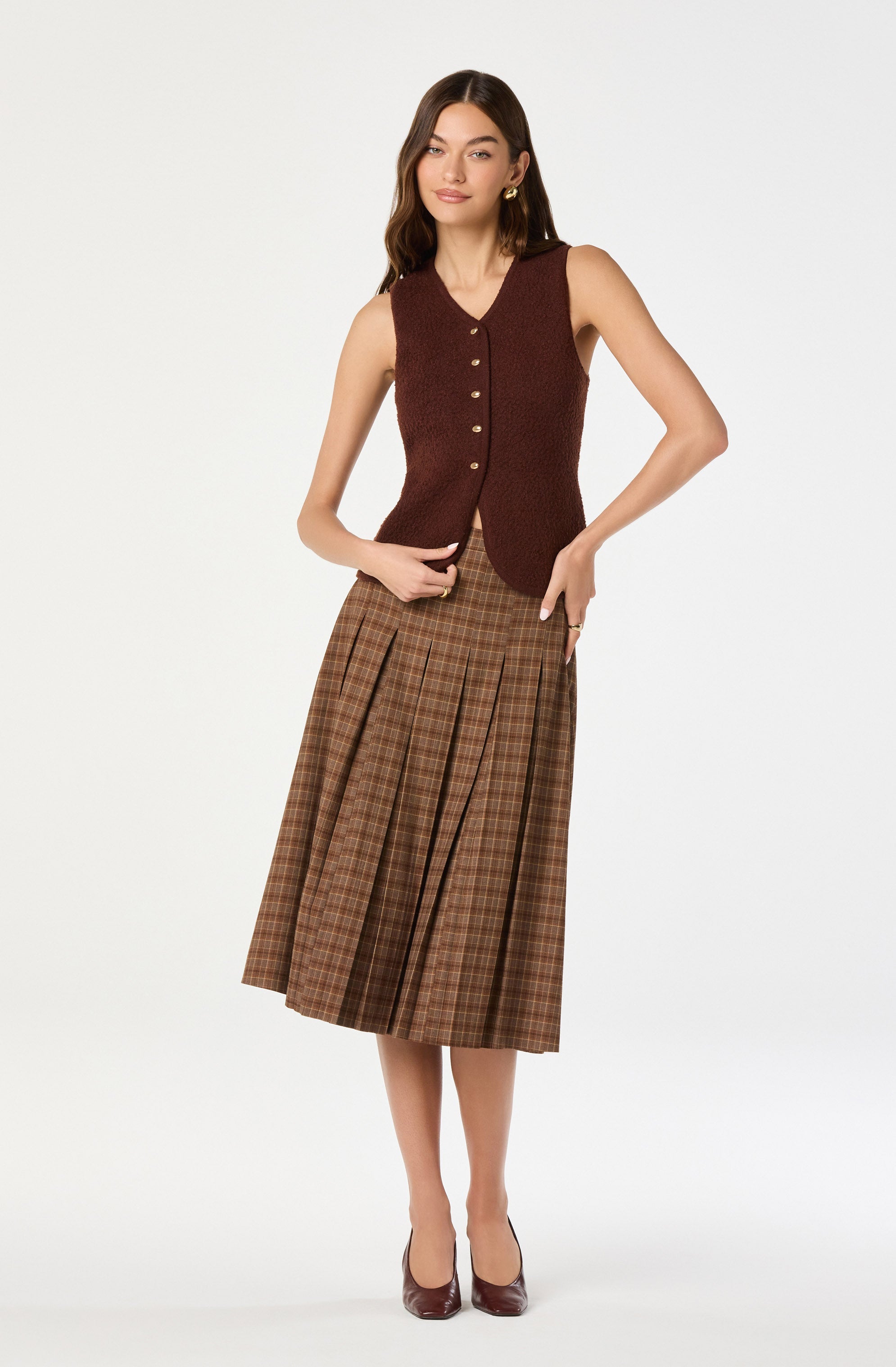 Textured Longline V-Neck Vest