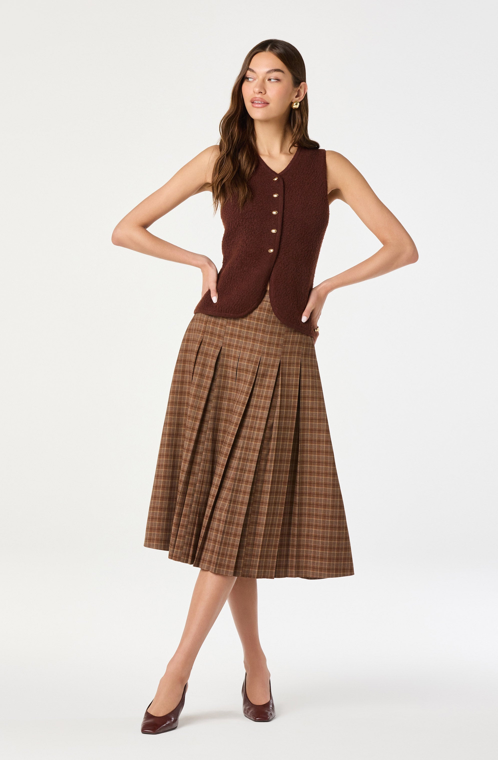 Textured Longline V-Neck Vest