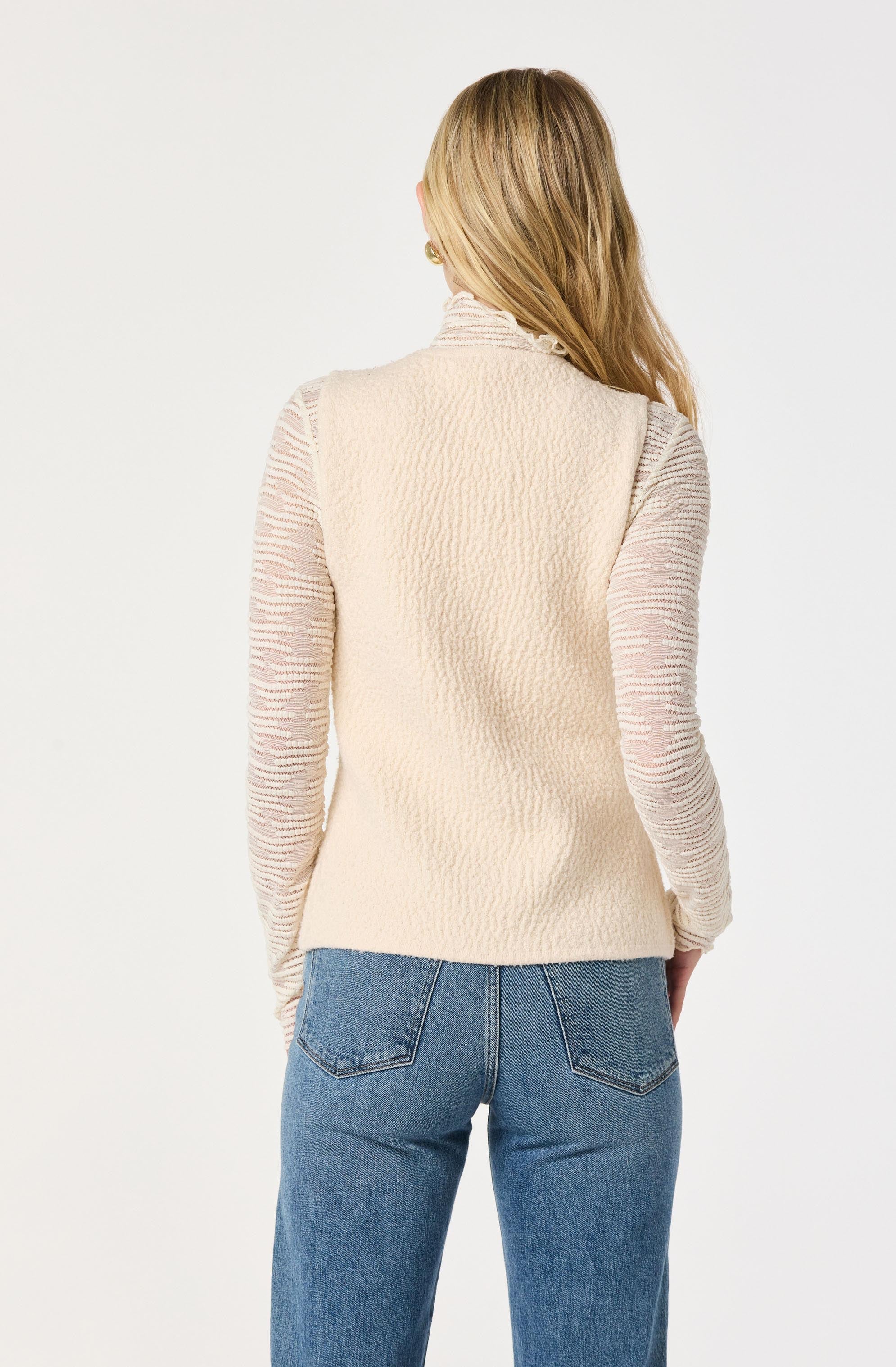 Textured Longline V-Neck Vest