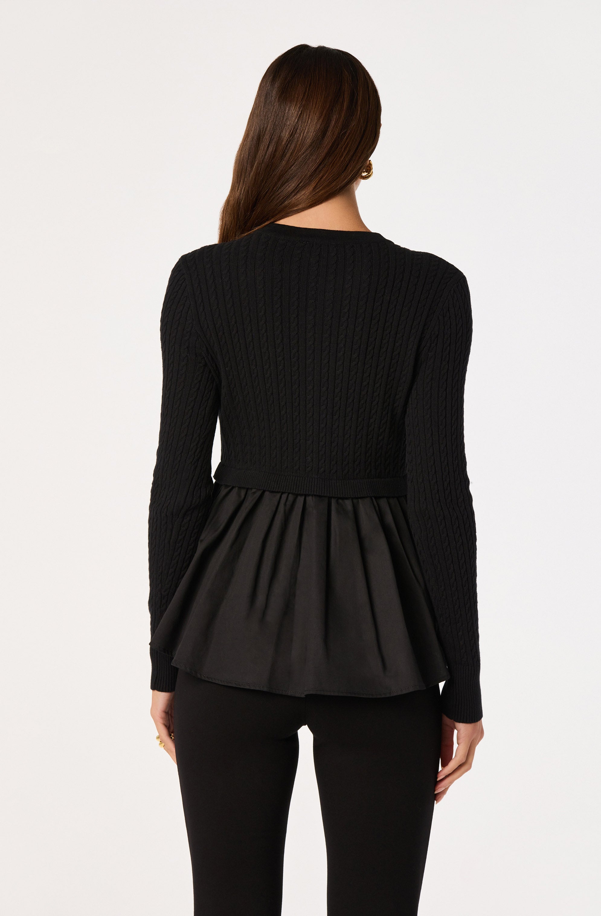 Mixed Media Peplum Top