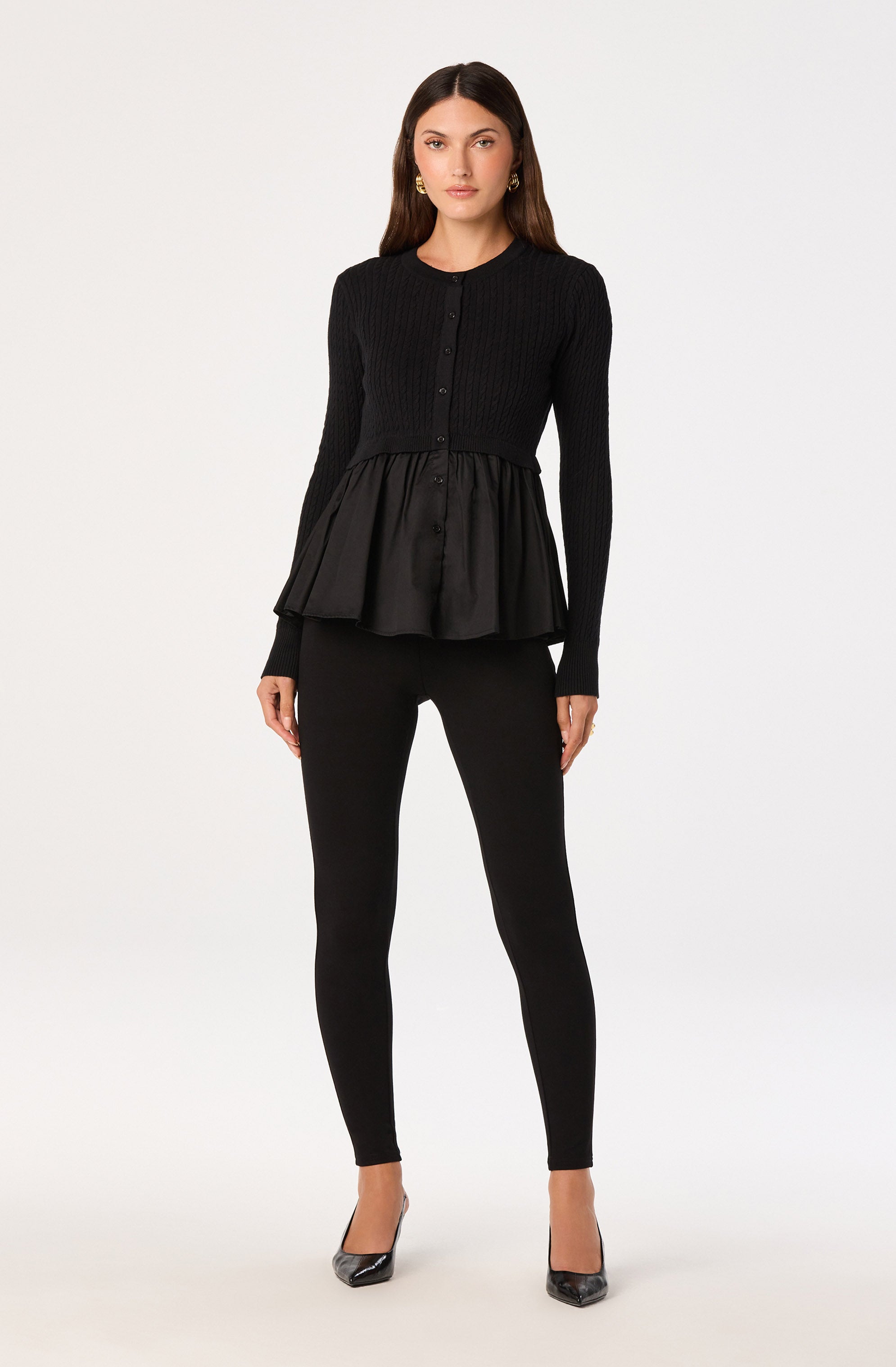 Mixed Media Peplum Top